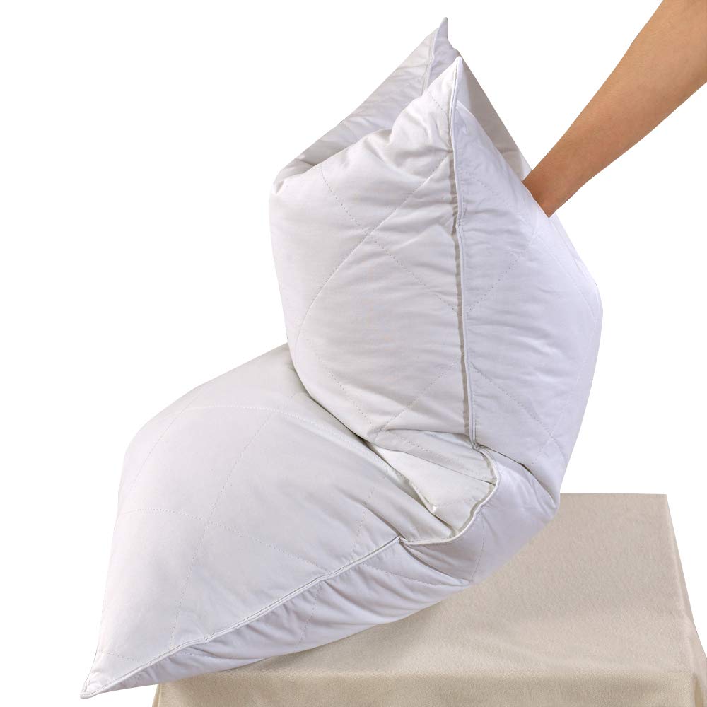 Almohada Con Tres Gansos, Plumas De Ganso Blanco, Tamaño Queen, Estándar, X2 - Venta Internacional. $1,477