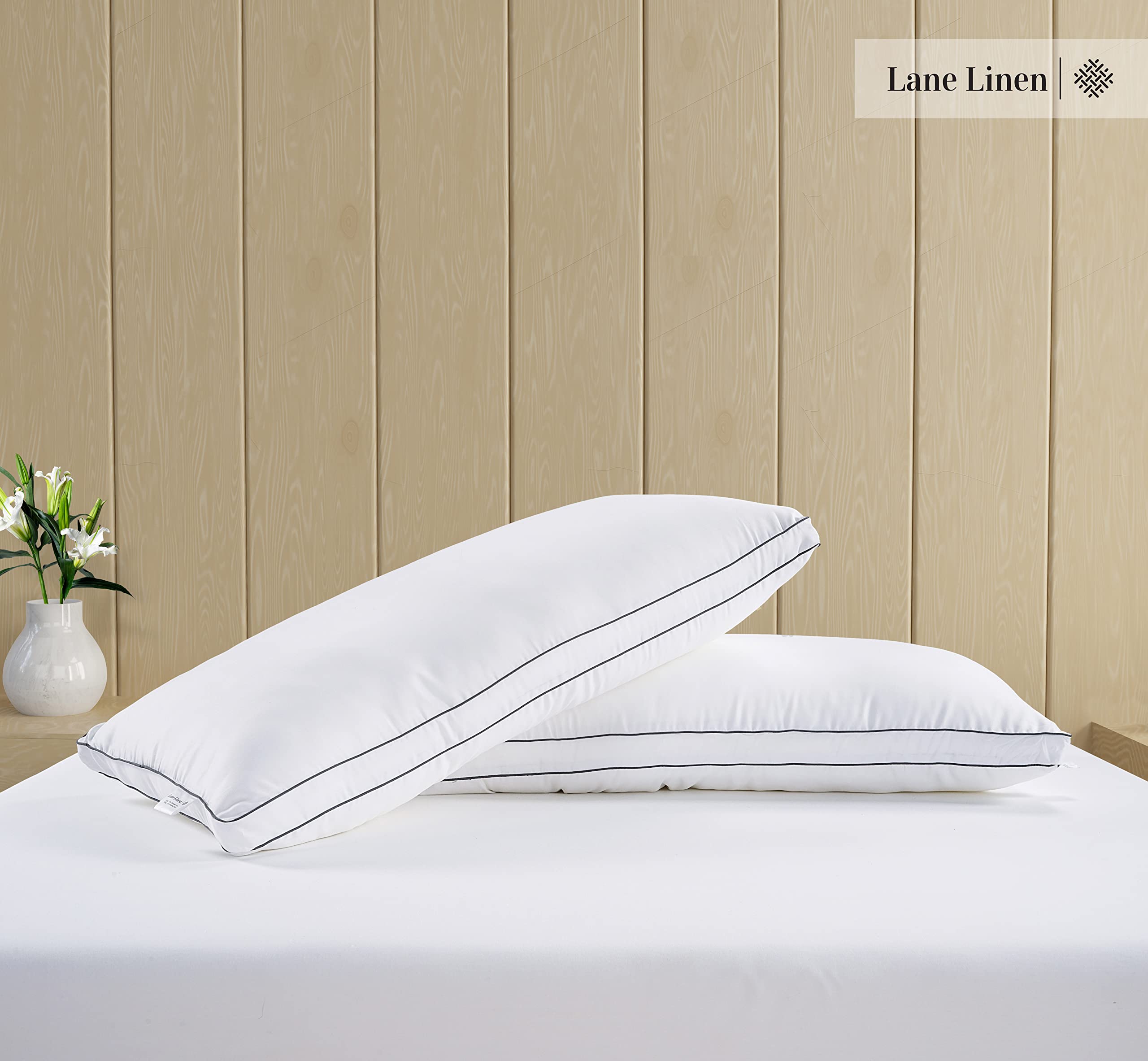 Foto 3 | Cama Blanda Reforzada Pillows Lane Linen, Tamaño Estándar, Juego De 2 - Venta Internacional.