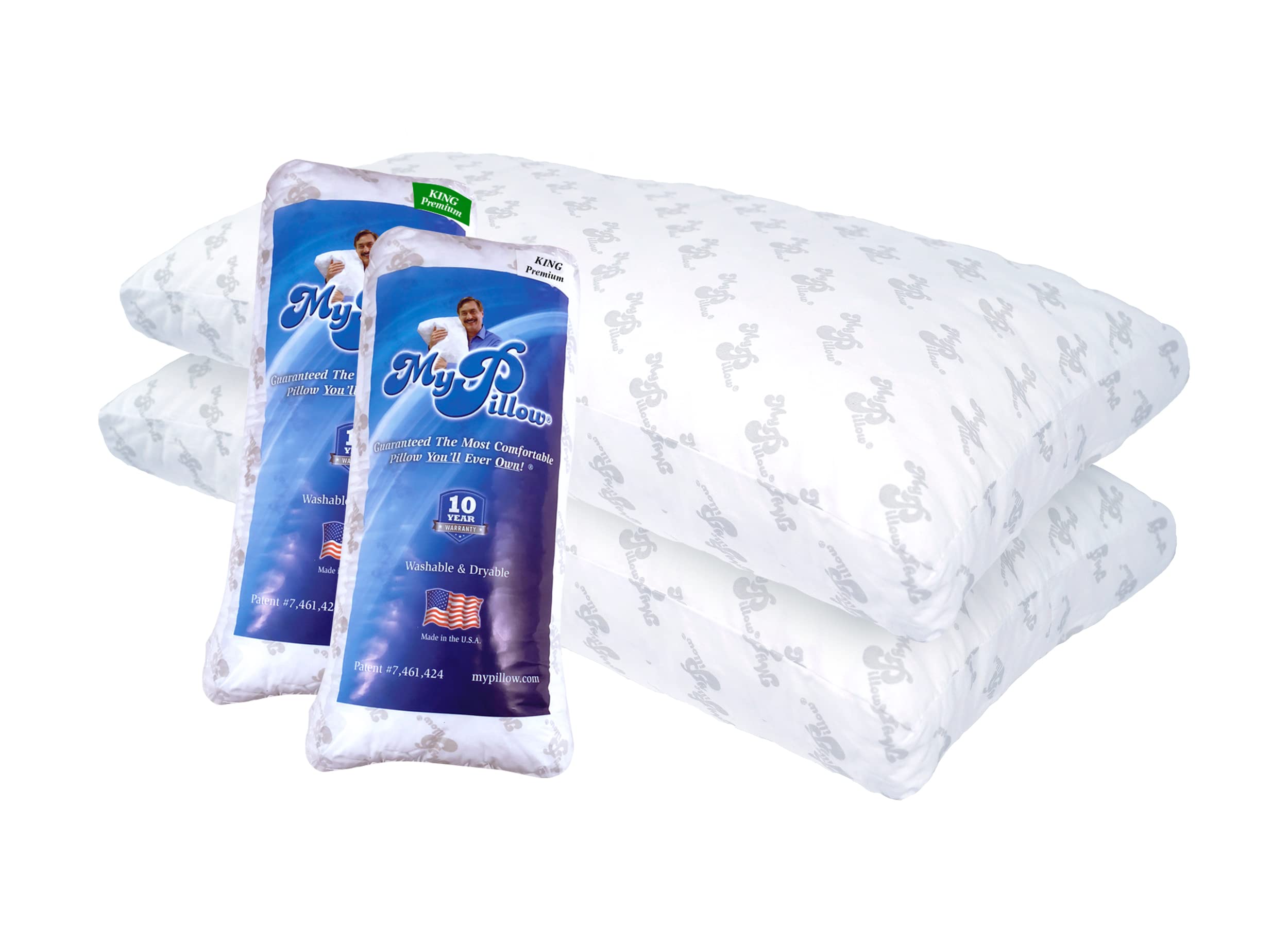 Juego De 2 Unidades Pillow Mypillow Premium, Tamaño King, Tamaño Mediano Y Firme - Venta Internacional.