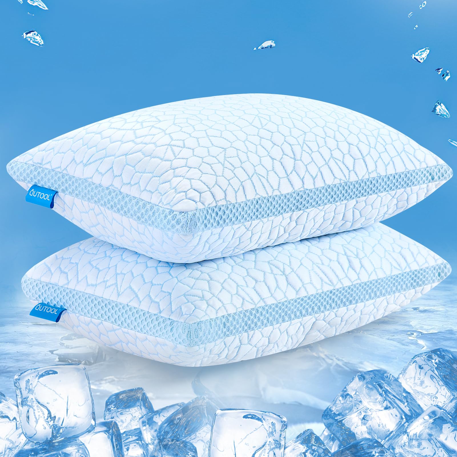 Foto 2 pulgar | Almohada Qutool Queen, Espuma Viscoelástica De Doble Cara, Refrigerada - Venta Internacional.