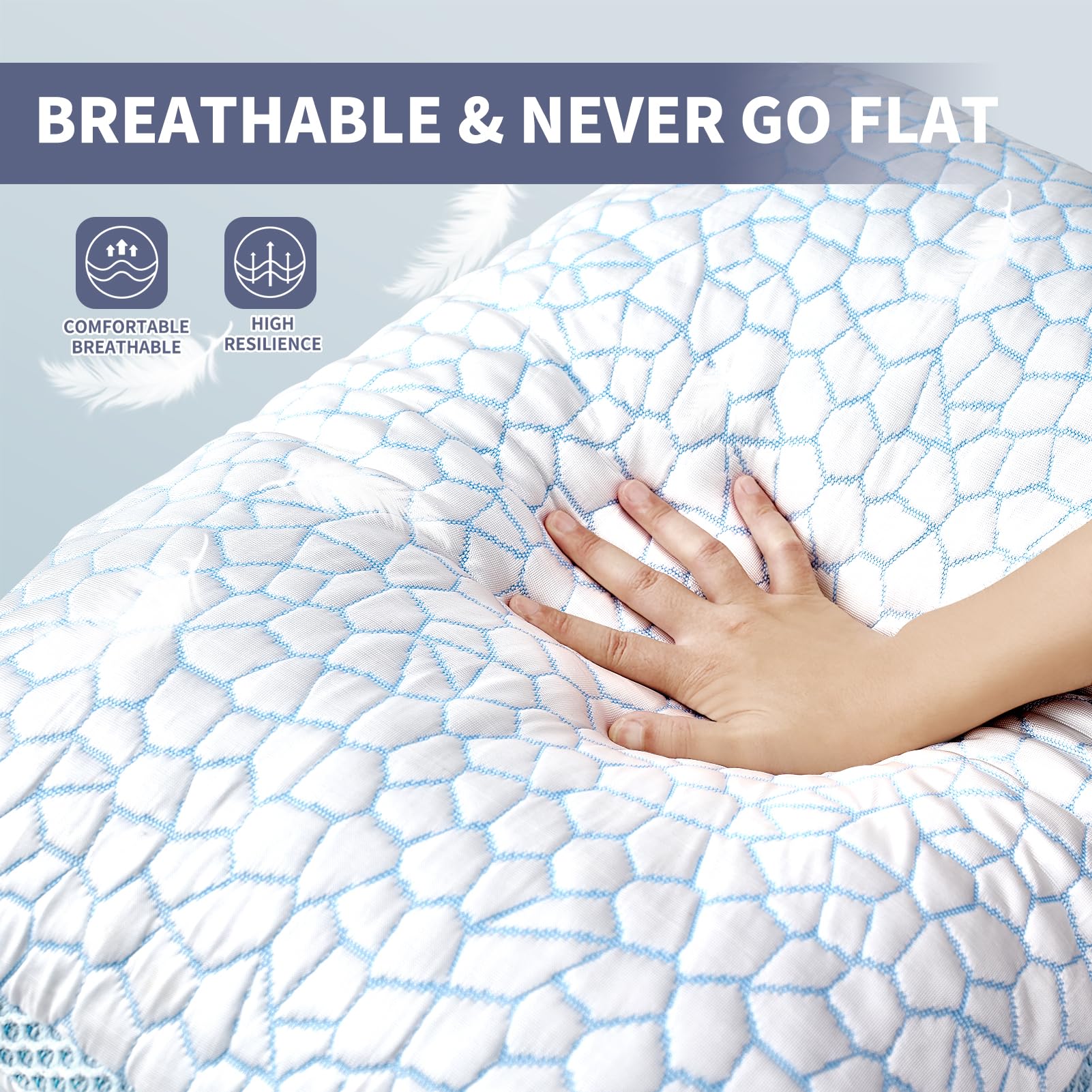 Foto 8 pulgar | Almohada Qutool Queen, Espuma Viscoelástica De Doble Cara, Refrigerada - Venta Internacional.