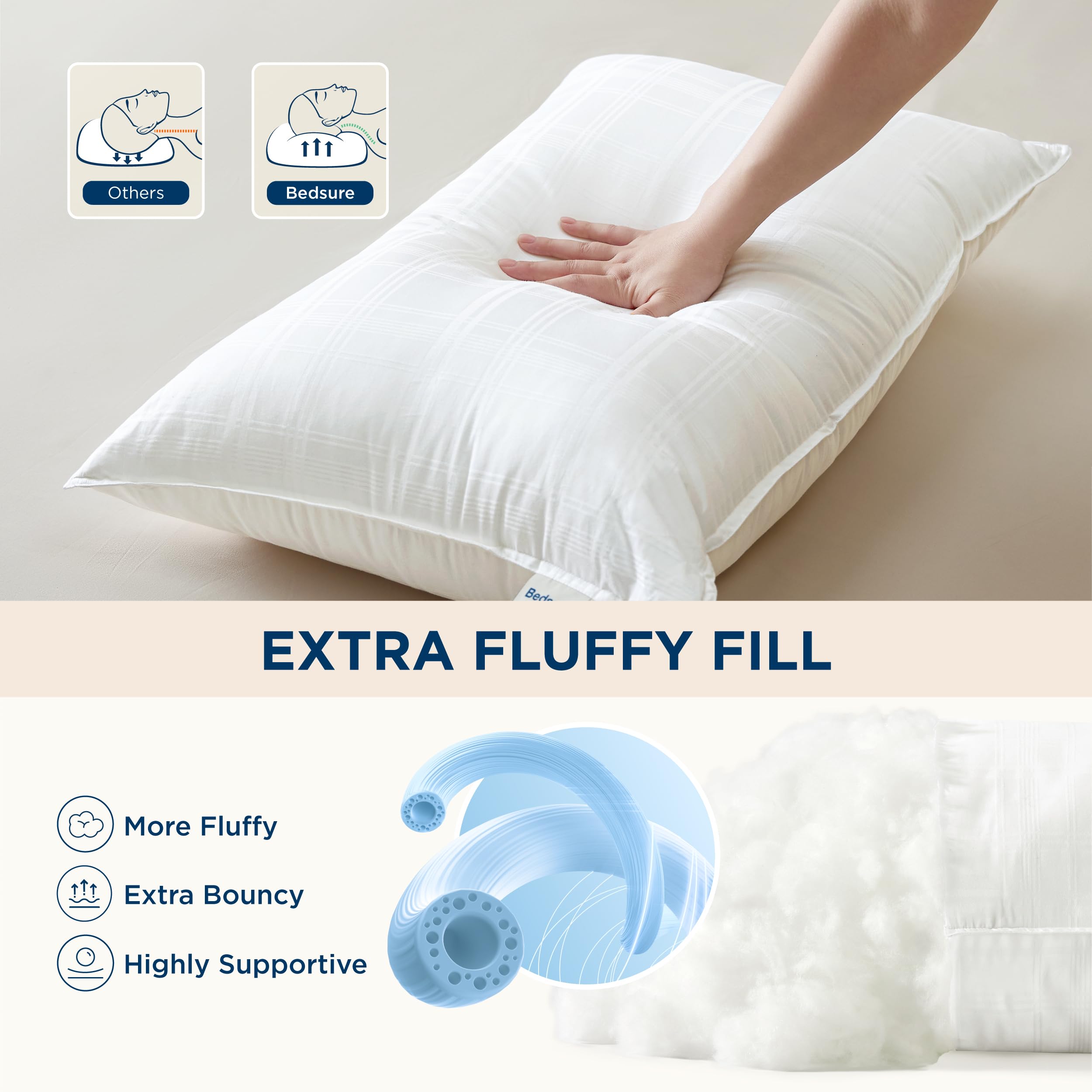 Foto 4 pulgar | Almohadas Bedsure Fluffy Queen - Venta Internacional