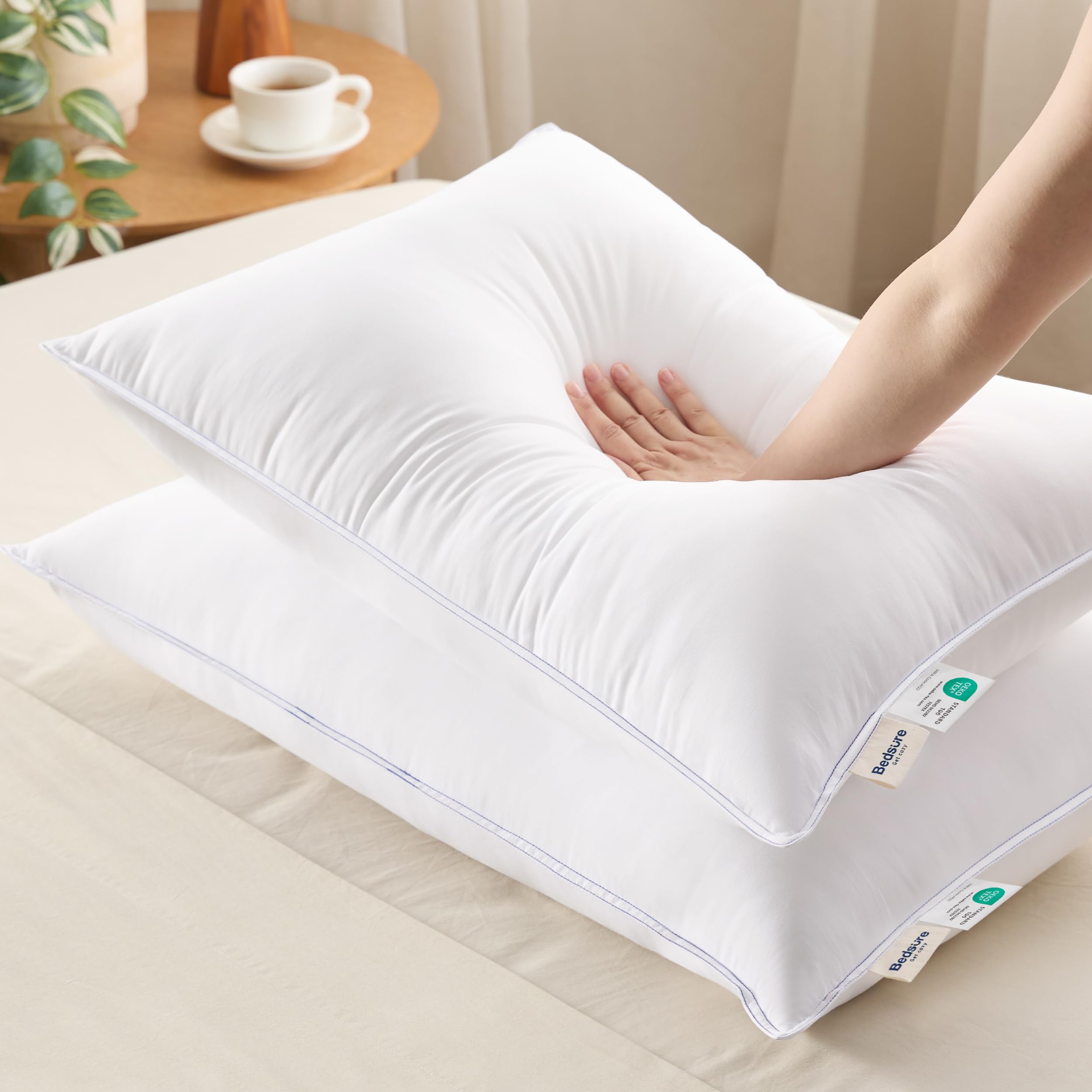 Foto 1 | Juego De 2 Almohadas Bedsure Fluffy, Tamaño Estándar, 19 X 26 Cm - Venta Internacional.