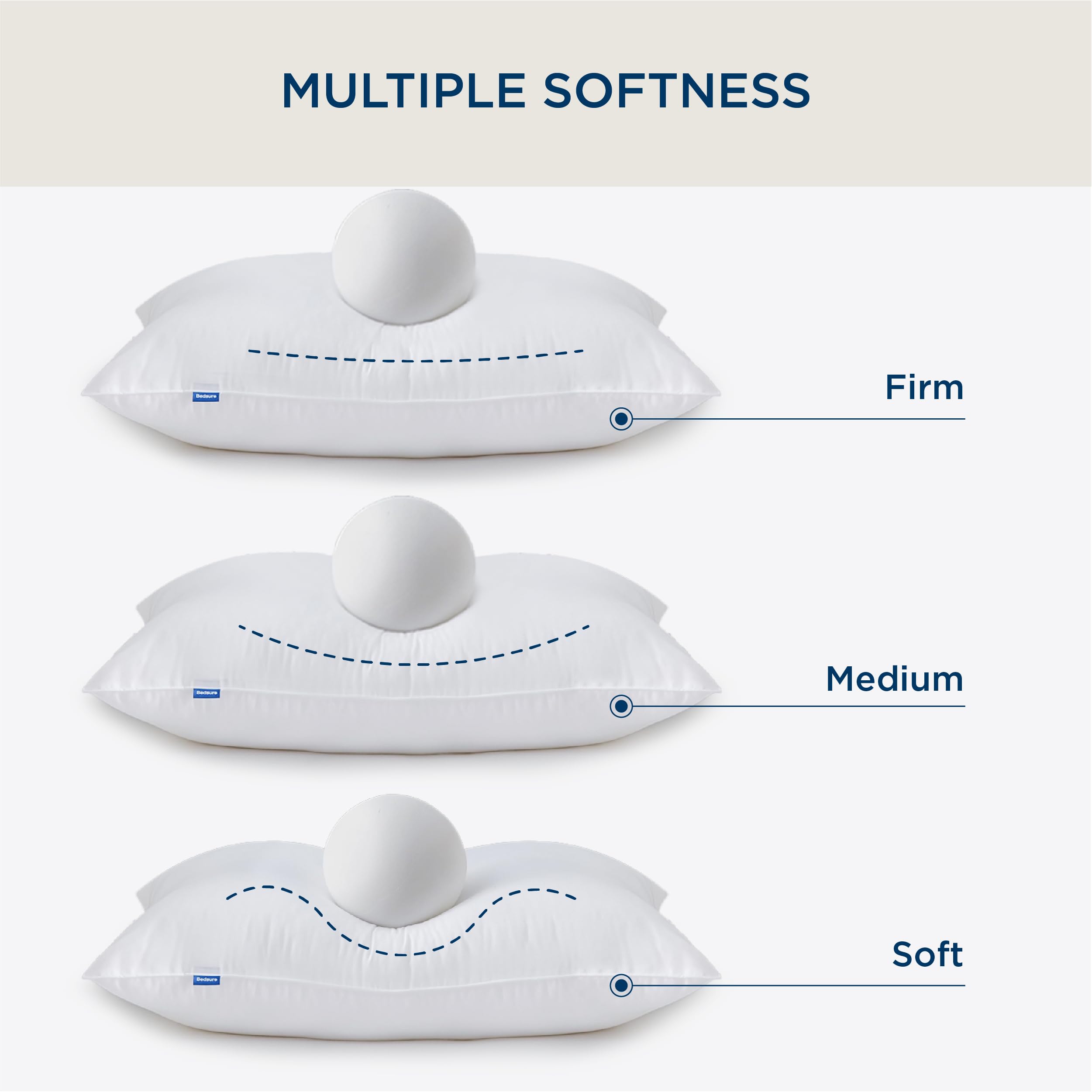 Foto 2 | Pillows Bedsure Soft King Size Paquete De 4 Para Dormir - Venta Internacional