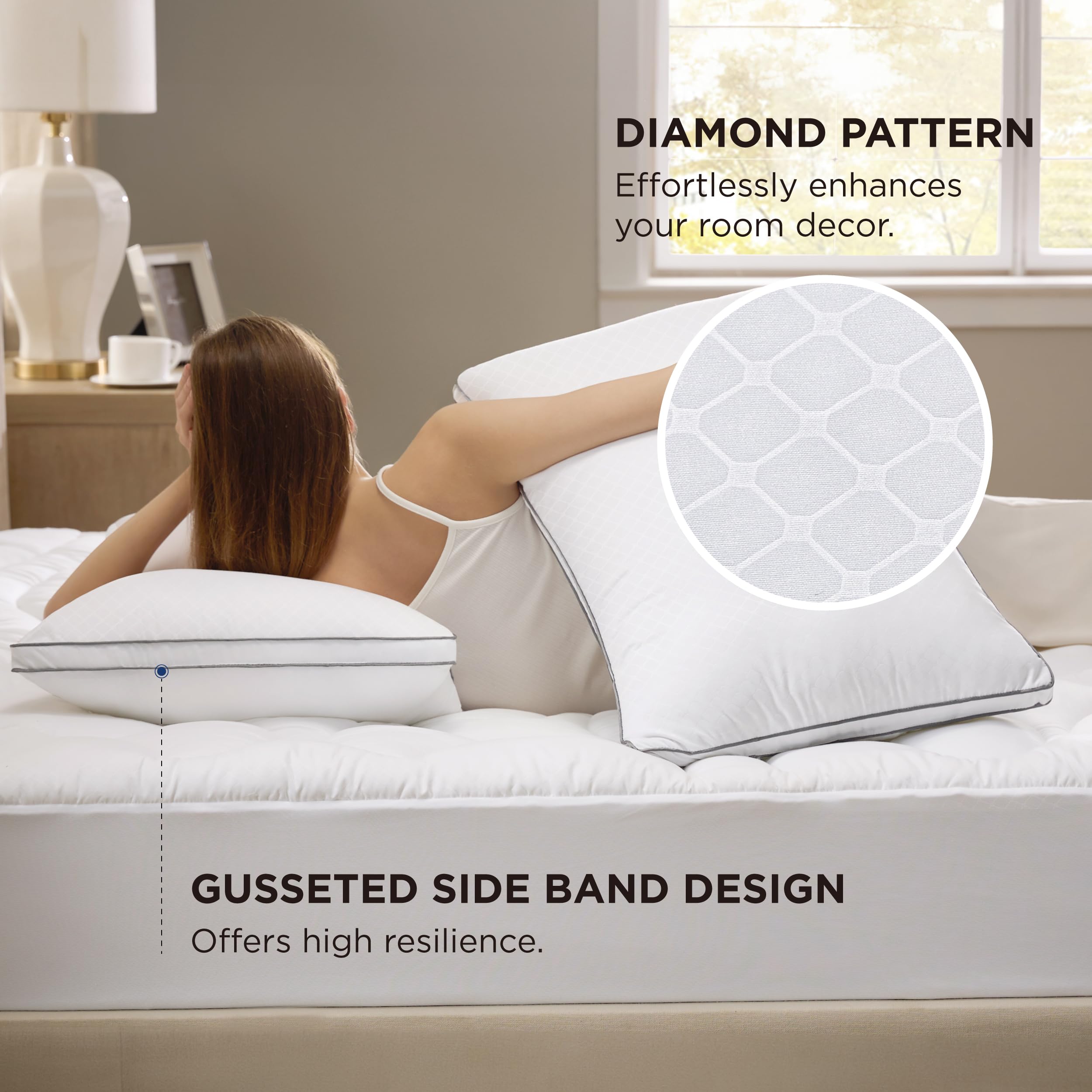 Foto 5 pulgar | Juego de Almohadas Bedsure Fluffy Tamaño Queen para Dormir 2 Piezas - Venta Internacional