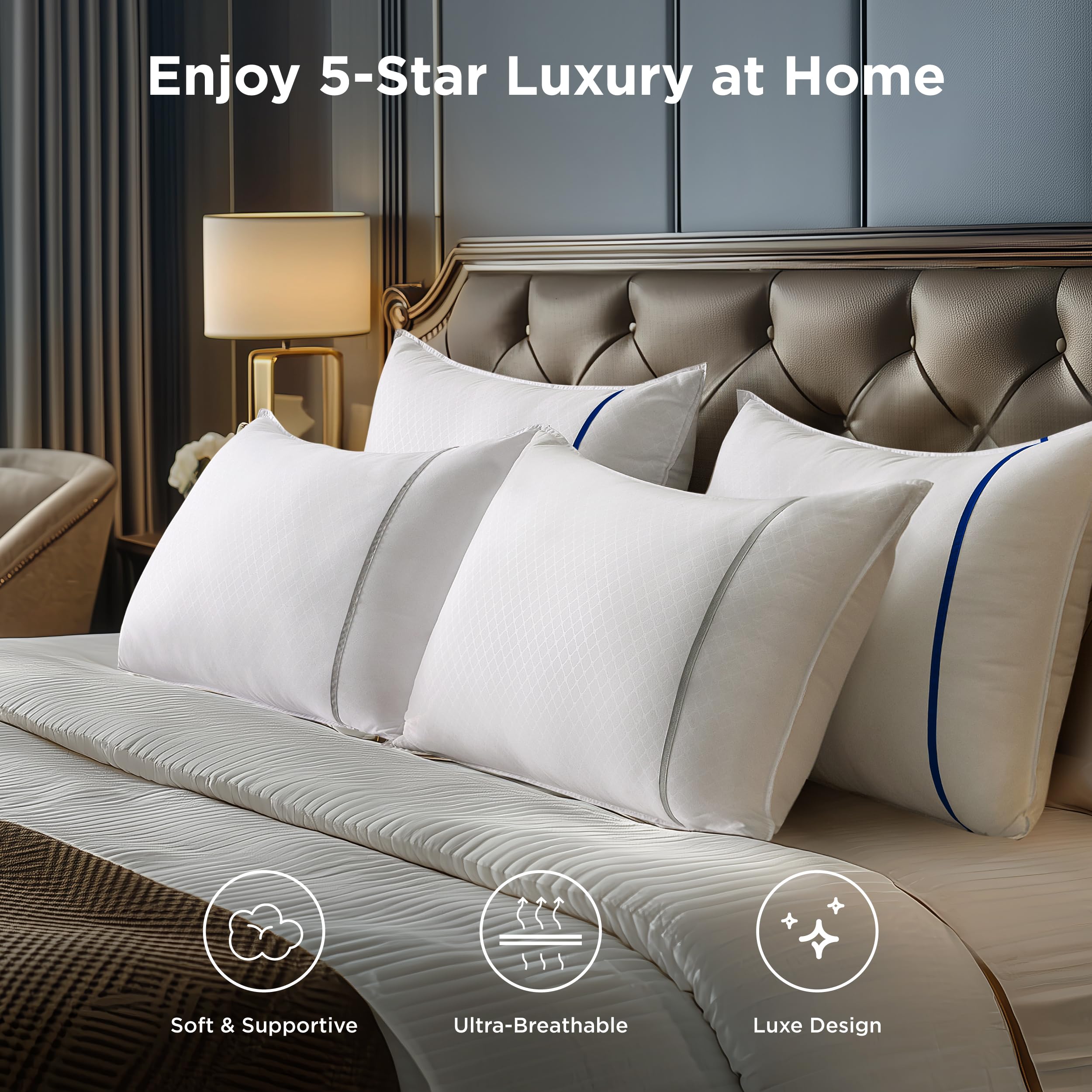 Foto 2 | Almohadas Bedsure Hotel King  19 X 34 cm 2 Unidades  - Venta Internacional