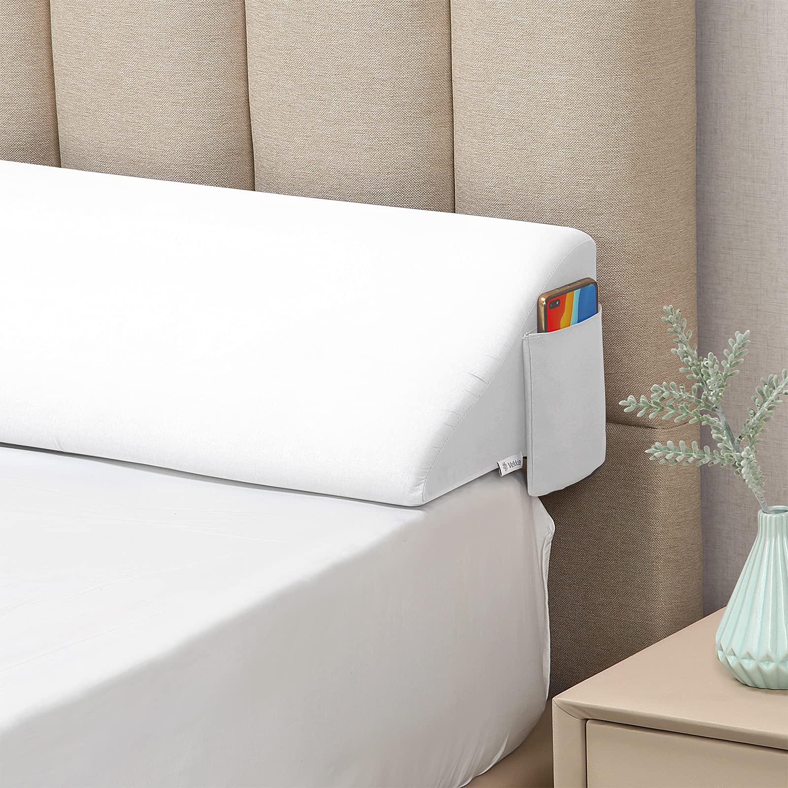 Foto 1 | Almohada En Forma De Cuña Vekkia Tamaño King Para Rellenar Huecos 76 X 10 X 6 Cm Color Blanco - Venta Internacional