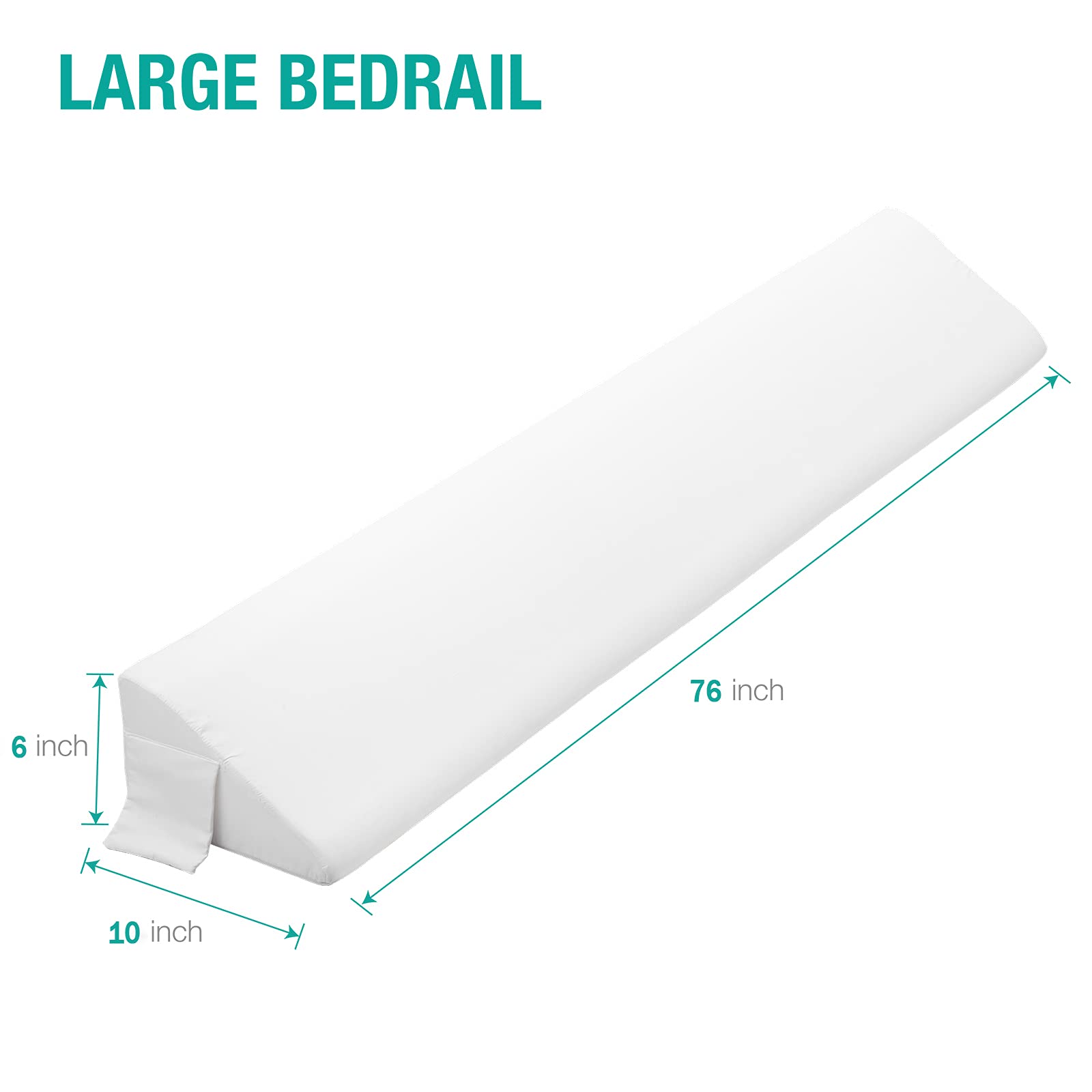 Foto 6 | Almohada En Forma De Cuña Vekkia Tamaño King Para Rellenar Huecos 76 X 10 X 6 Cm Color Blanco - Venta Internacional