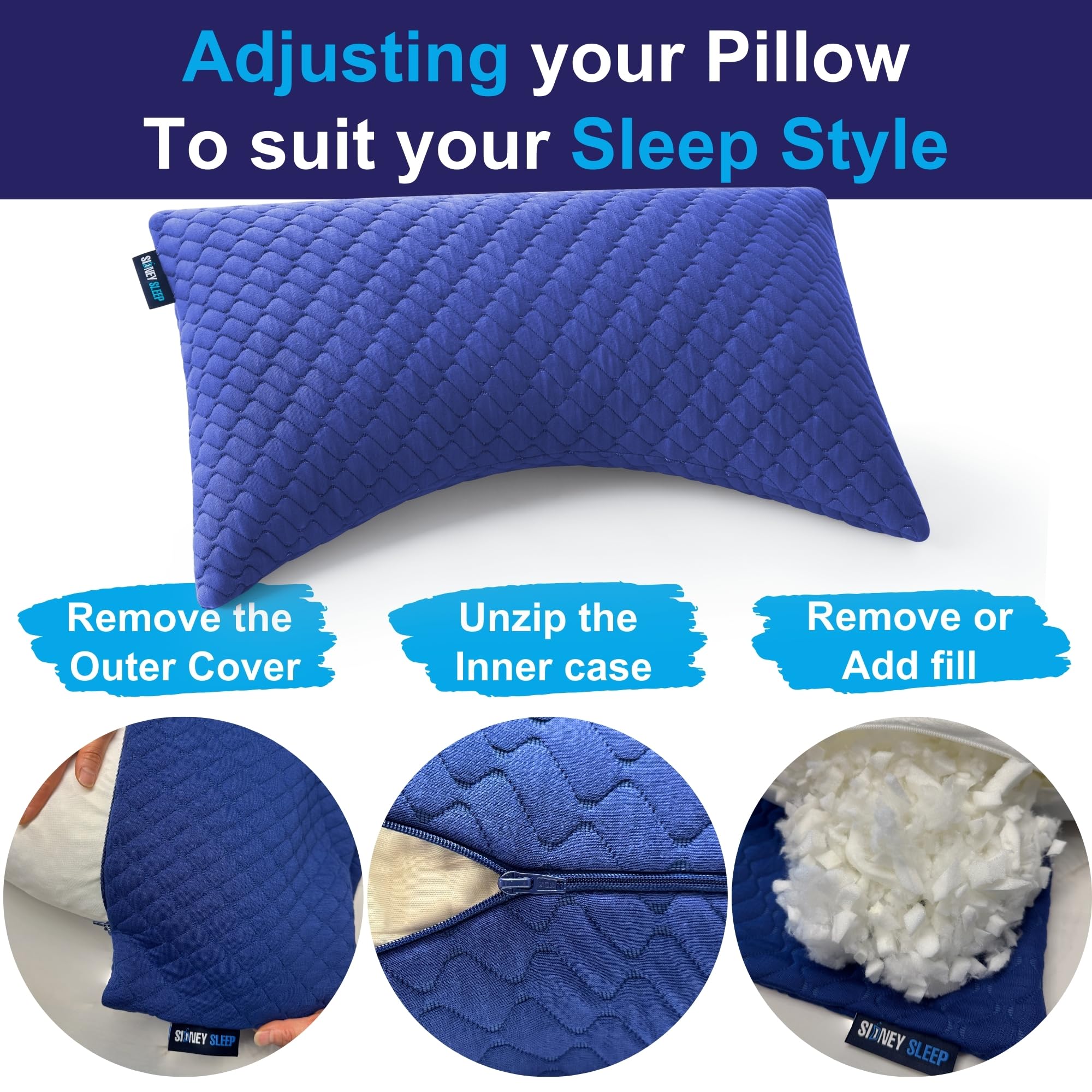 Foto 4 pulgar | Almohada Sídney Sleep Ajustable-Venta Internacional