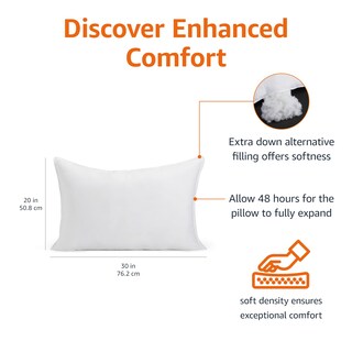 Foto 2 | Almohadas Amazon Basics Down Alternative Soft Queen 2 Piezas - Venta Internacional