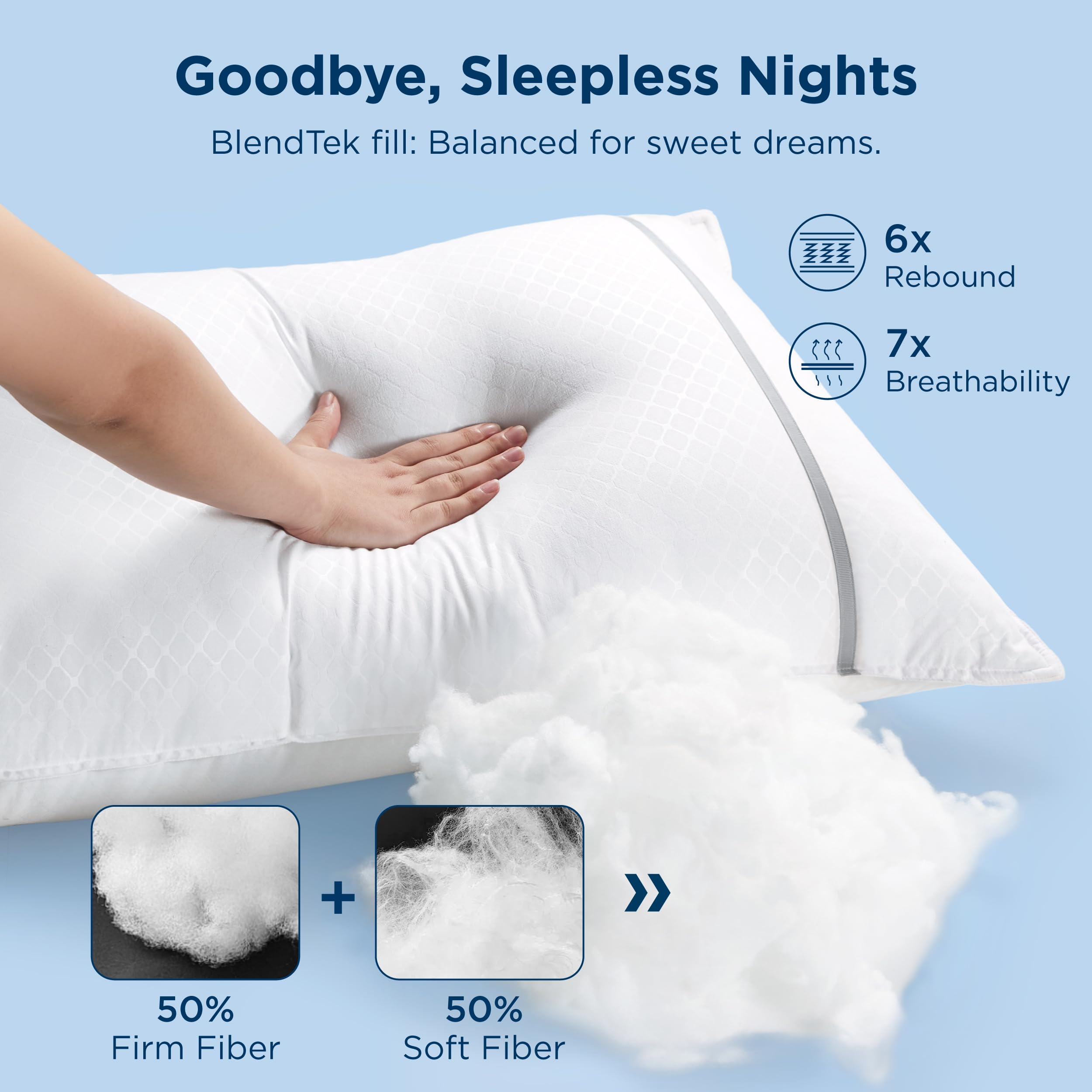 Foto 5 pulgar | Almohadas Bedsure Estándar 2 Piezas - Venta Internacional
