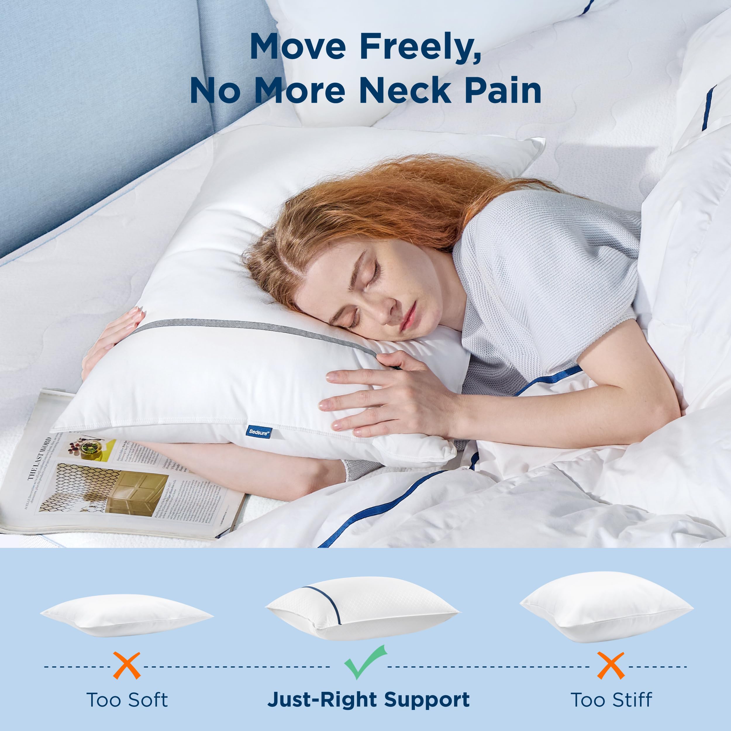 Foto 6 pulgar | Almohadas Bedsure Estándar 2 Piezas - Venta Internacional