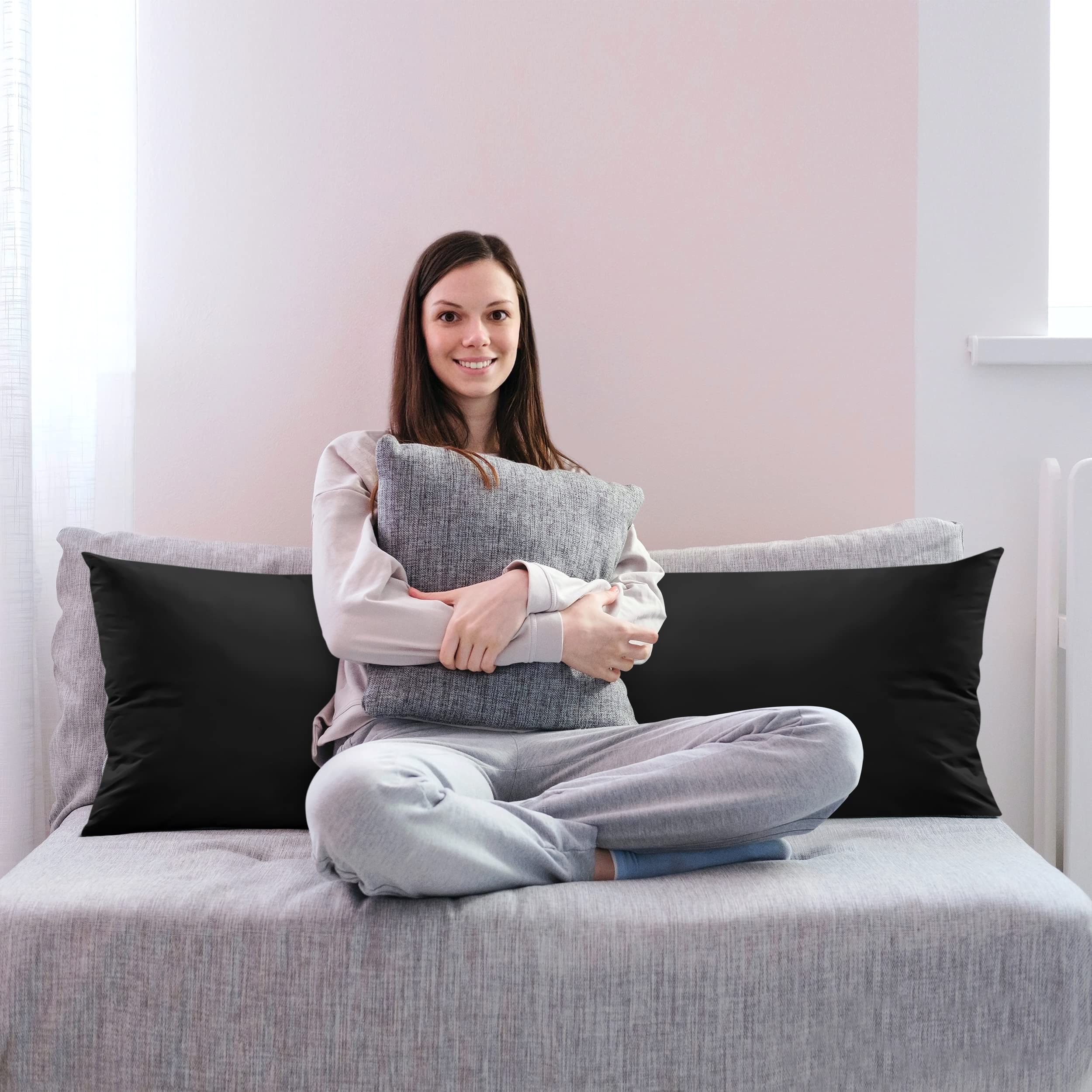 Foto 6 pulgar | Body Pillow Utopia Bedding - Almohada De Cuerpo Completo Para Adultos, Color Negro - Venta Internacional.