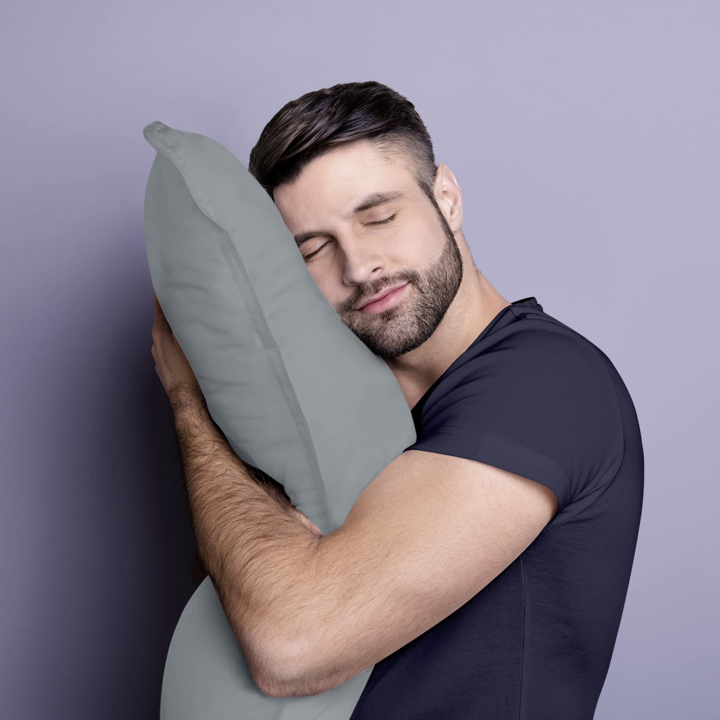 Foto 6 pulgar | Juego De 2 Almohadas De Cama Utopia Bedding, Tamaño King, Microfibra, Color Gris - Venta Internacional.