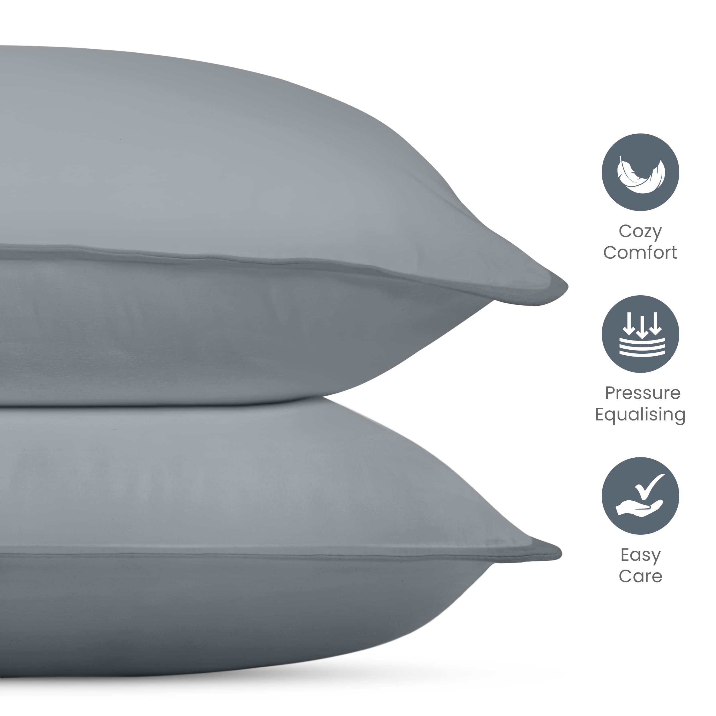 Foto 7 | Juego De 2 Almohadas De Cama Utopia Bedding, Tamaño King, Microfibra, Color Gris - Venta Internacional.
