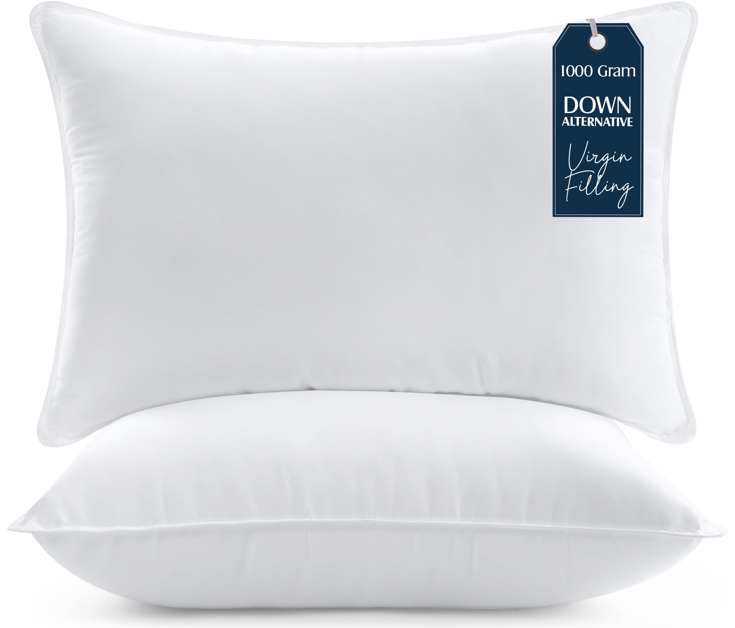Foto 1 | Juego De 2 Almohadas De Cama Utopia Bedding, Tamaño Queen, Microfibra, Color Blanco - Venta Internacional.