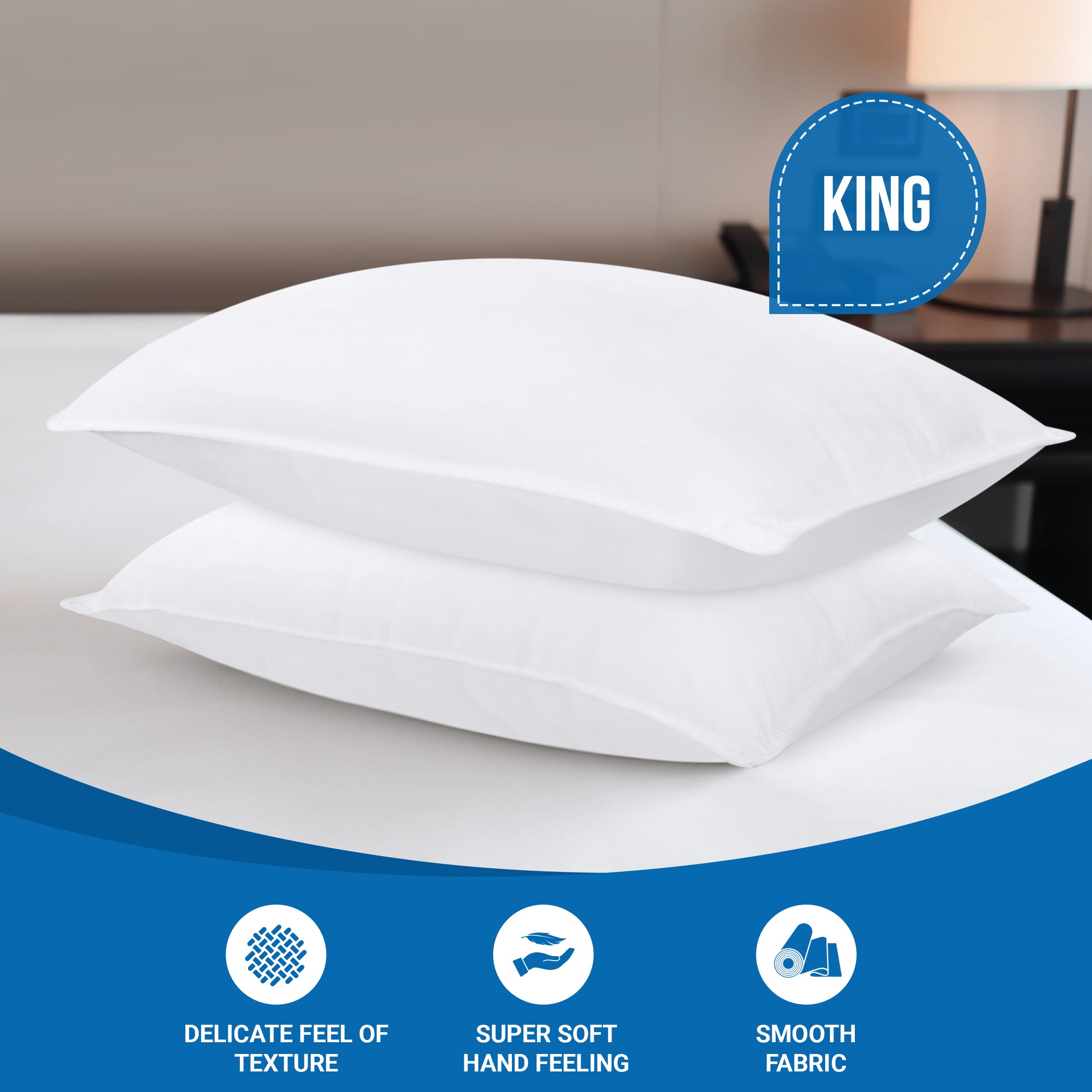 Foto 3 pulgar | Juego De 2 Almohadas De Cama Utopia Bedding, Tamaño King, Microfibra, Color Blanco - Venta Internacional.