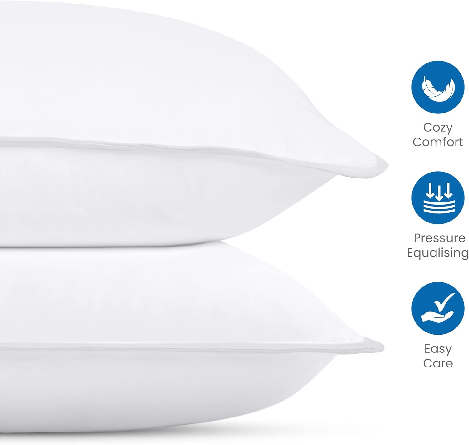 Foto 8 pulgar | Juego De 4 Almohadas De Cama Utopia, Tamaño Estándar/queen, Color Blanco - Venta Internacional.