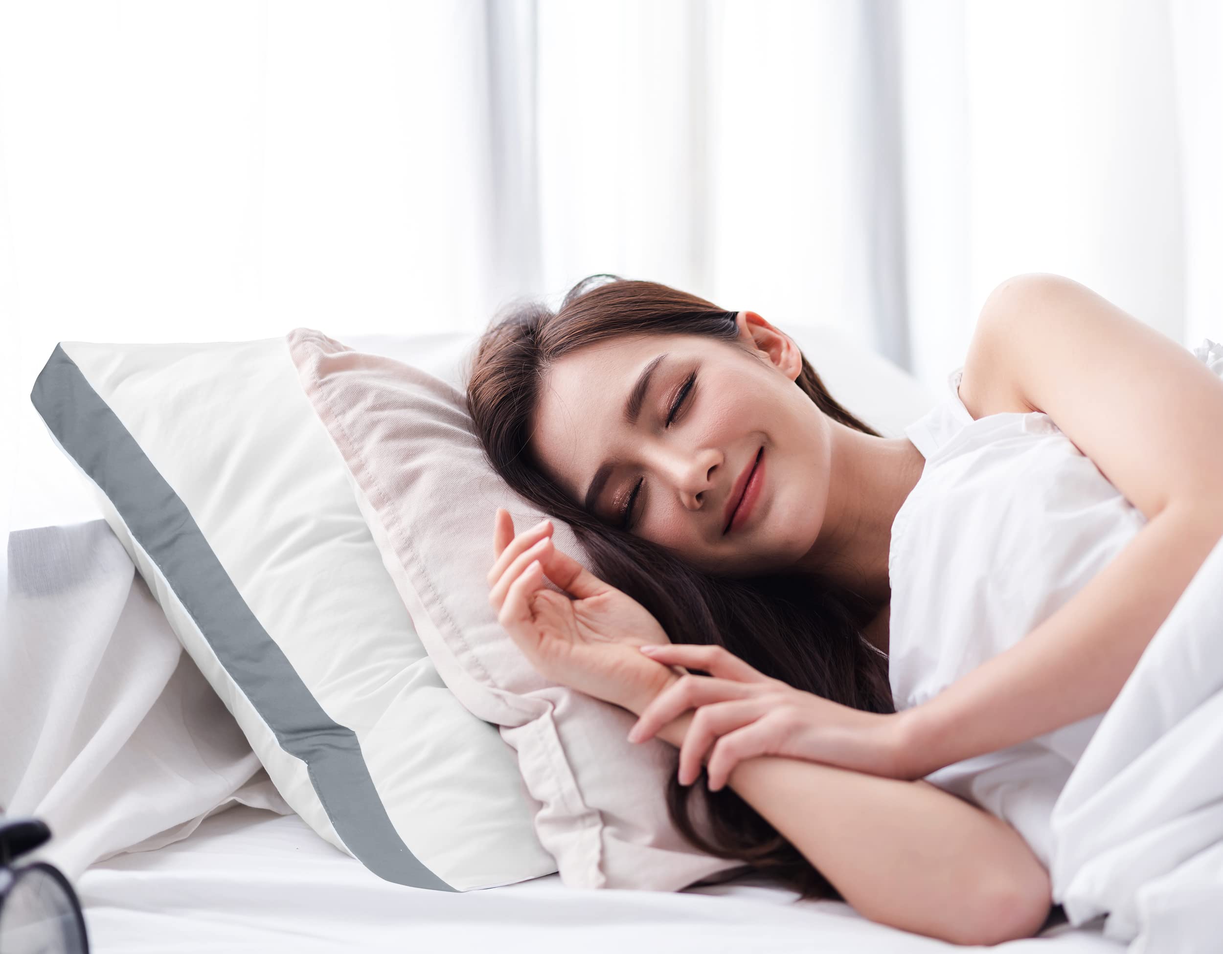 Foto 7 | Juego De 2 Almohadas De Cama Utopia Bedding, Tamaño Estándar, Color Gris - Venta Internacional.