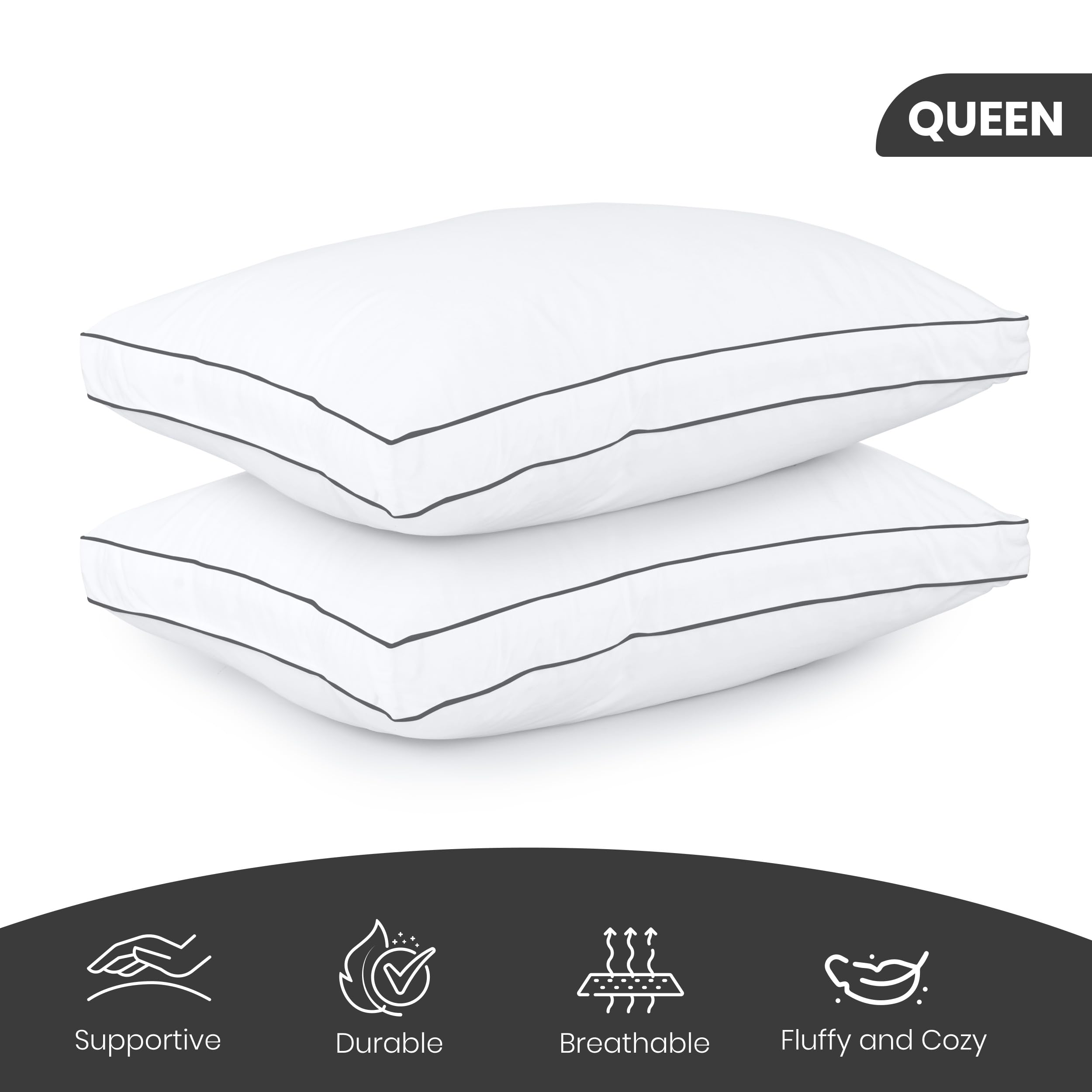 Foto 3 pulgar | Almohadas Utopia Bedding Blancas de 2 Piezas-Venta Internacional