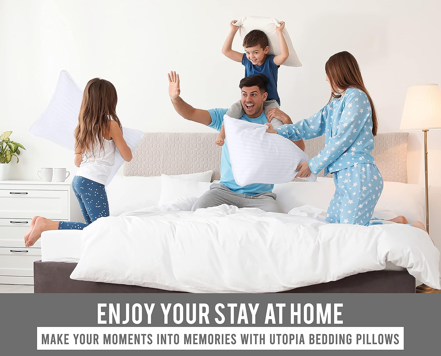 Foto 8 pulgar | Almohadas Utopia Bedding Blancas de 4 Piezas-Venta Internacional