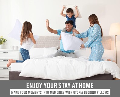 Foto 7 | Almohadas Utopia Bedding Blancas de 4 Piezas-Venta Internacional