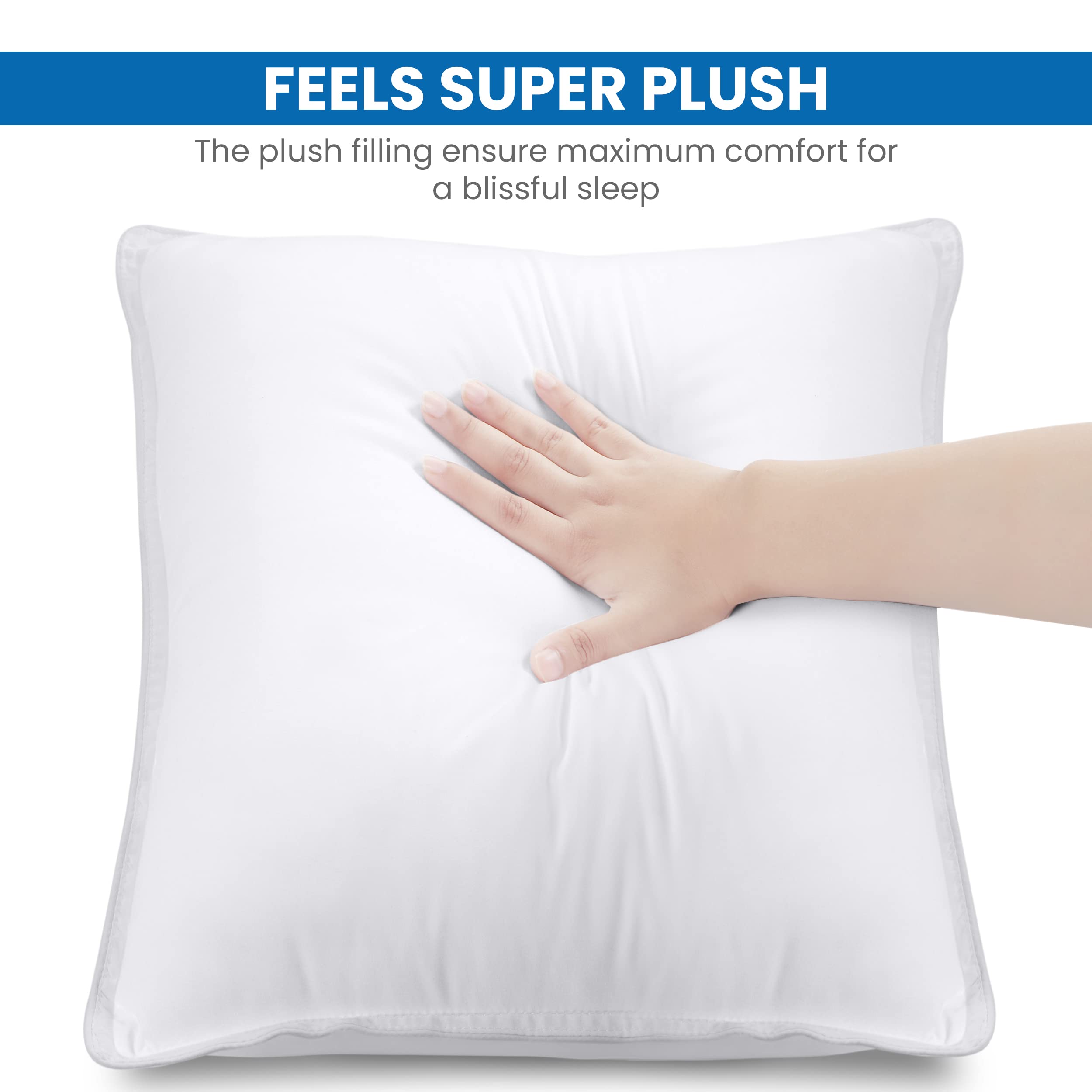 Foto 3 pulgar | Almohadas Utopia Bedding Blancas de 2 Piezas-Venta Internacional