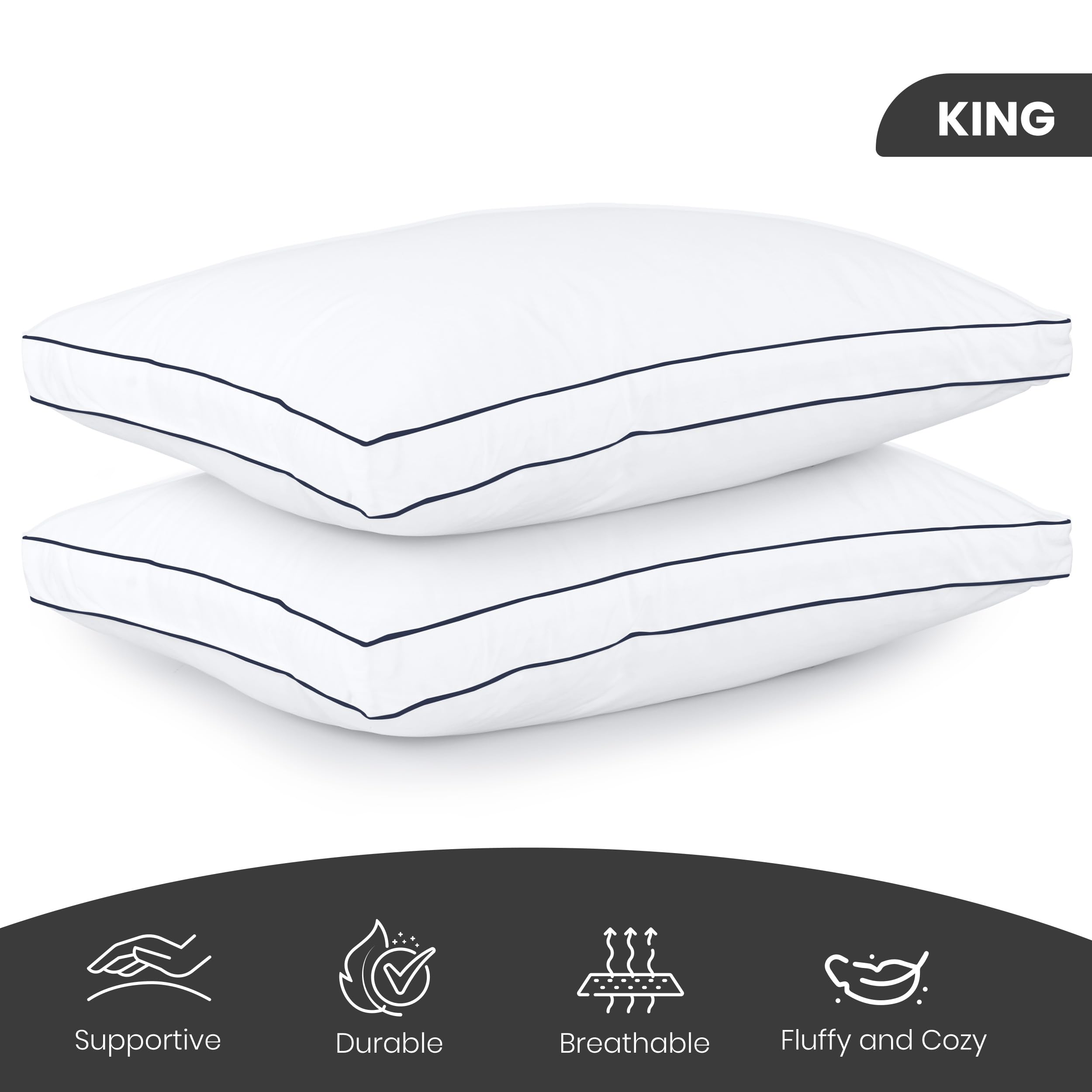 Foto 3 pulgar | Almohadas Utopia Bedding Blancas de 2 Piezas-Venta Internacional