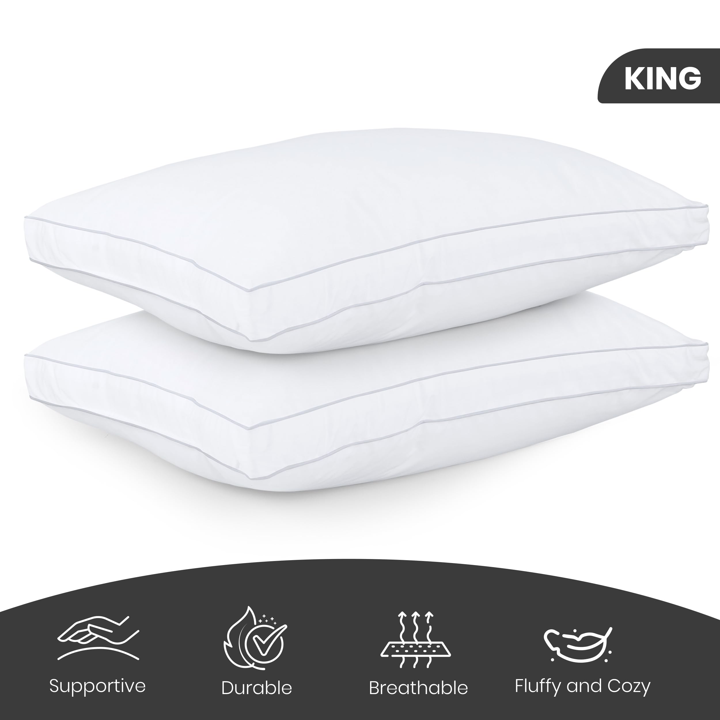 Foto 3 pulgar | Almohadas Utopia Bedding Blancas de 2 Piezas-Venta Internacional
