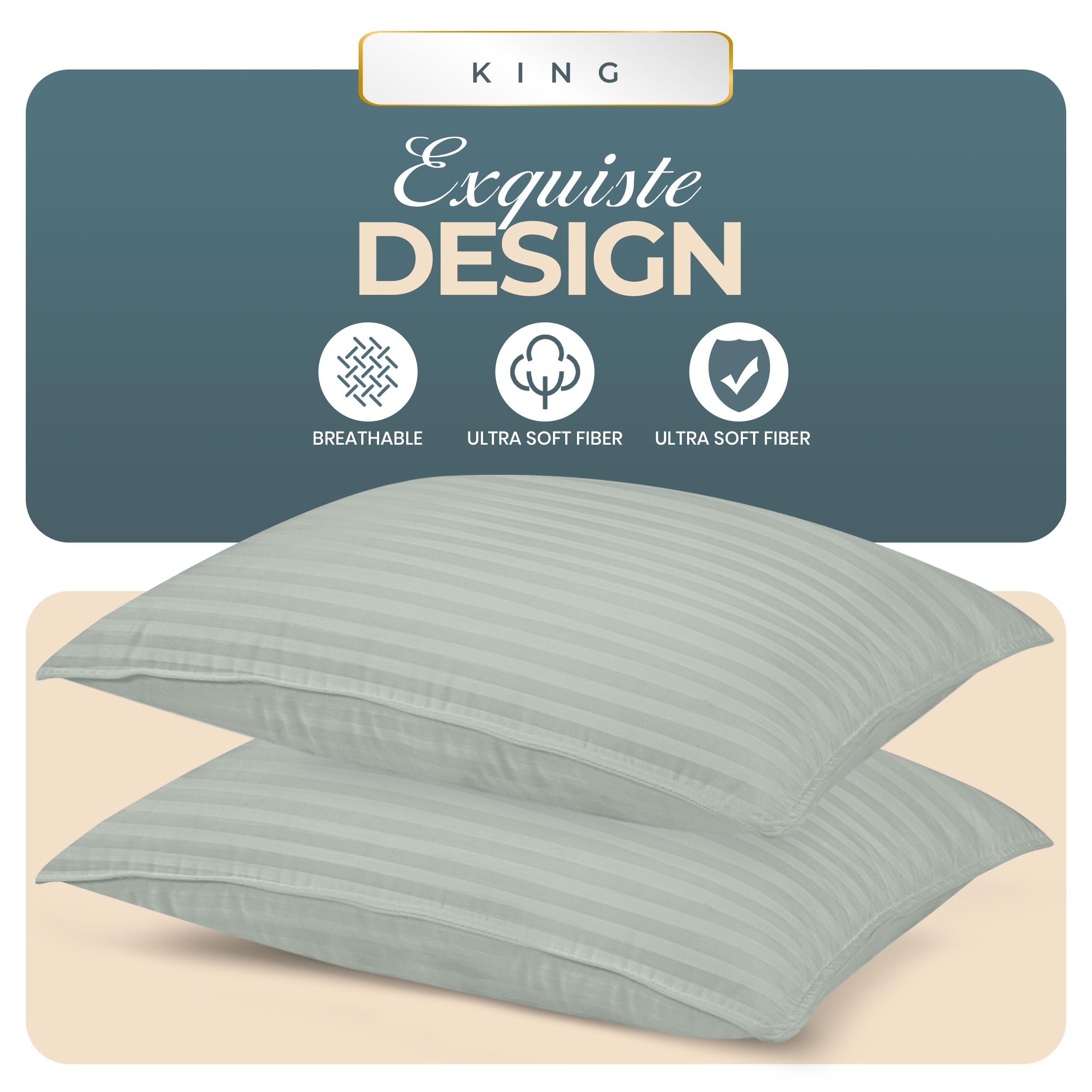 Foto 3 pulgar | Almohadas Utopia Bedding Grises de 6 Piezas-Venta Internacional