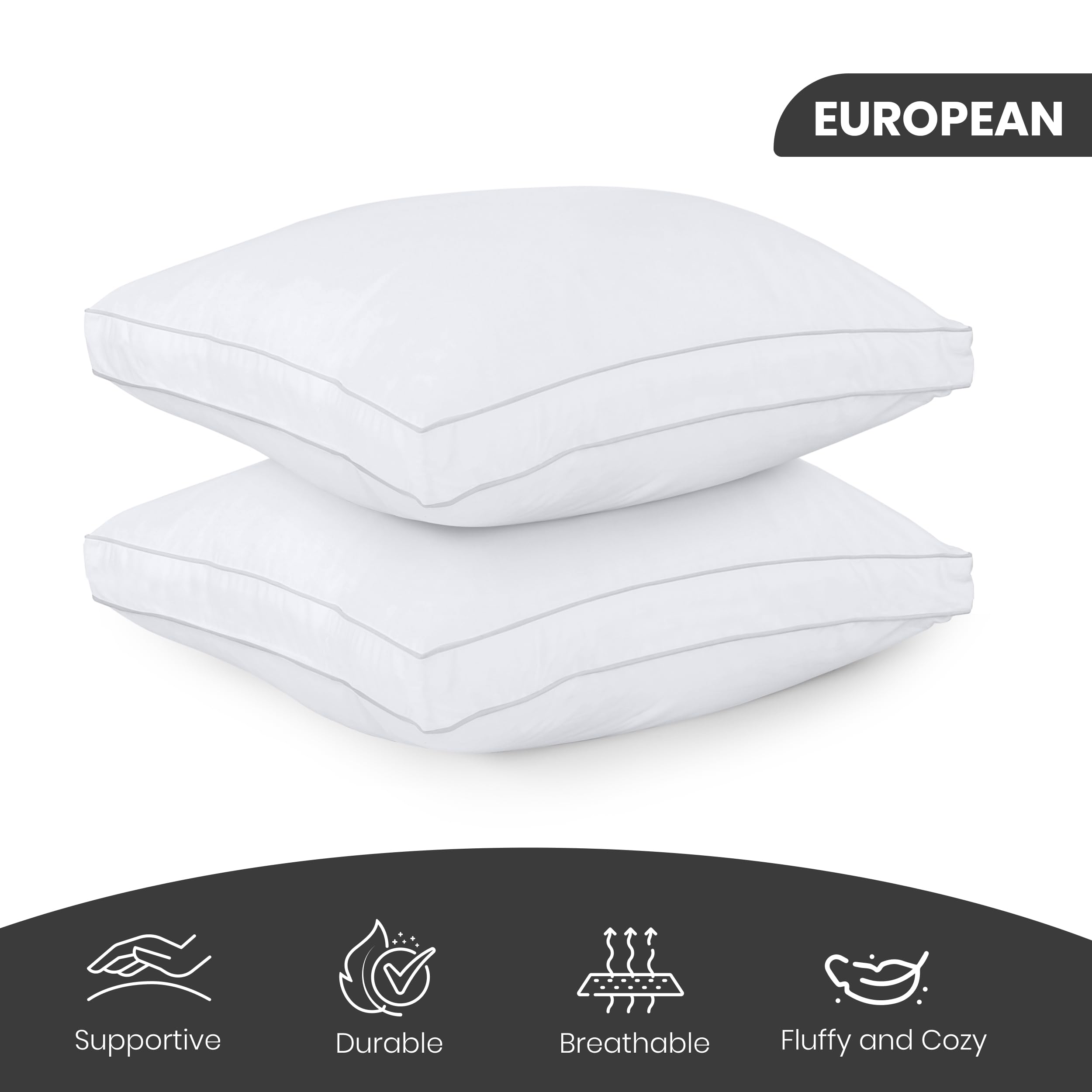 Foto 2 | Almohadas Pillows Utopia Europeo 2 Unidades - Venta Internacional
