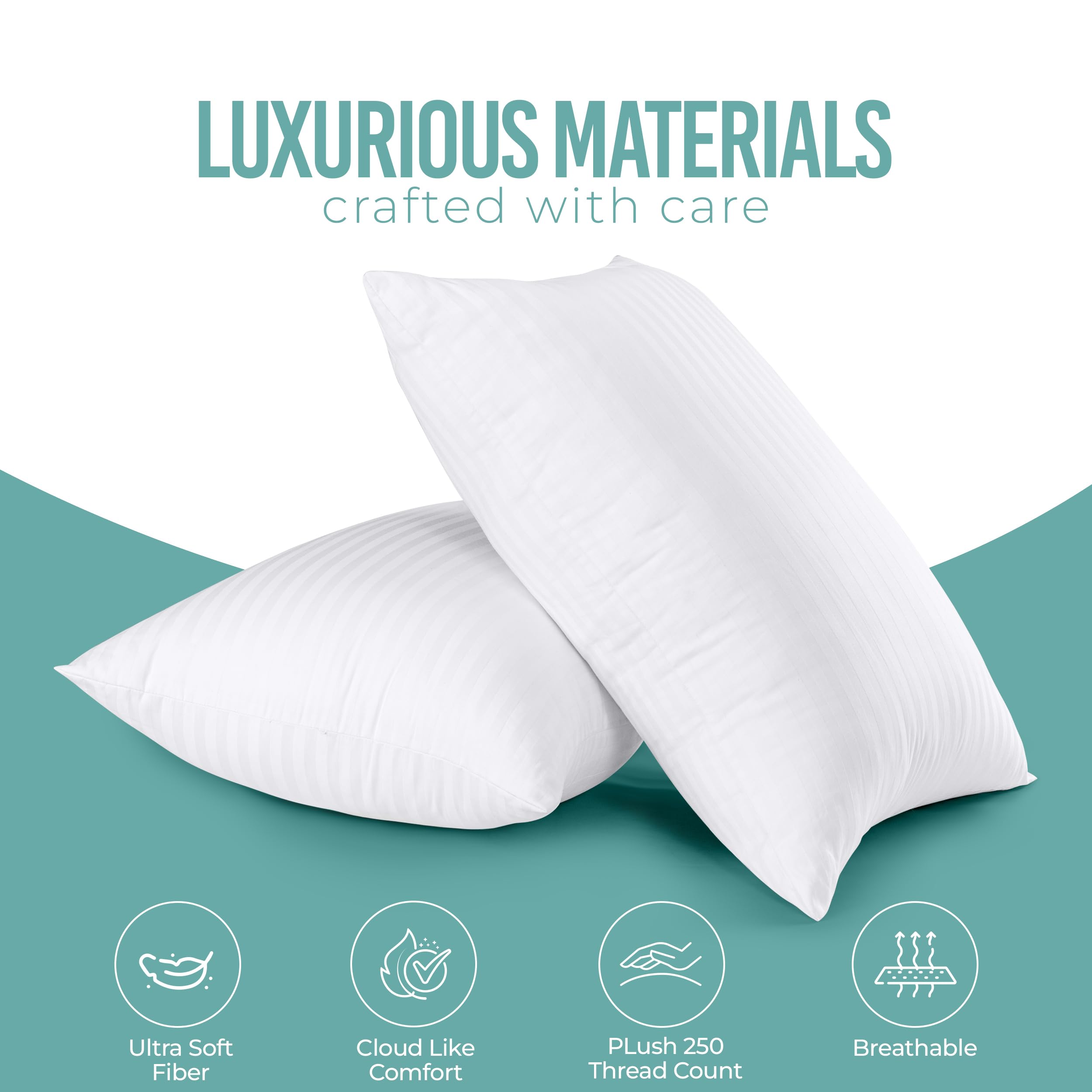 Foto 4 pulgar | Almohadas Pillows Utopia Bedding  Queen Blanco 2 Piezas - Venta Internacional