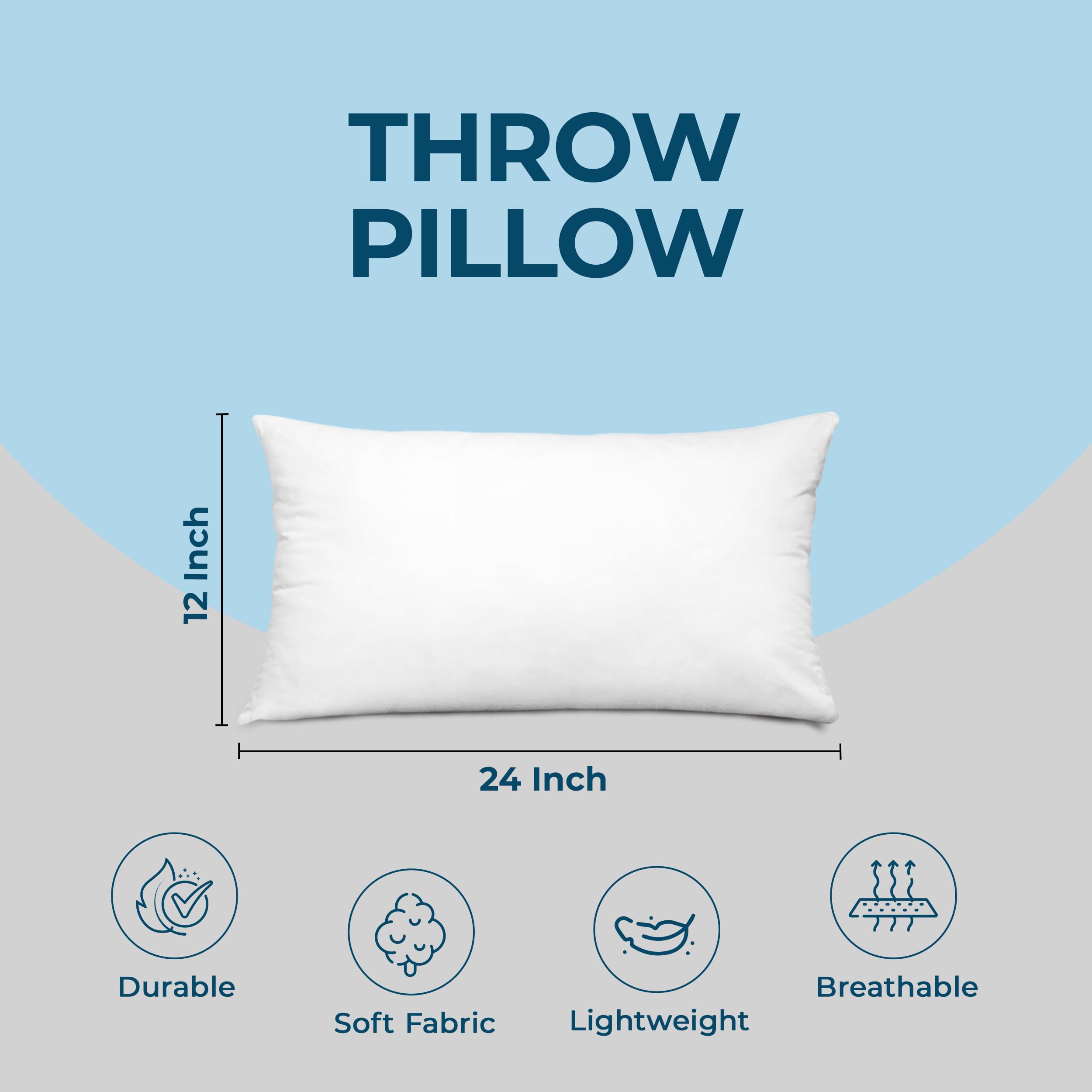 Foto 5 pulgar | Almohadas Throw Pillows Utopia 24 Unidades Blanco - Venta Internacional