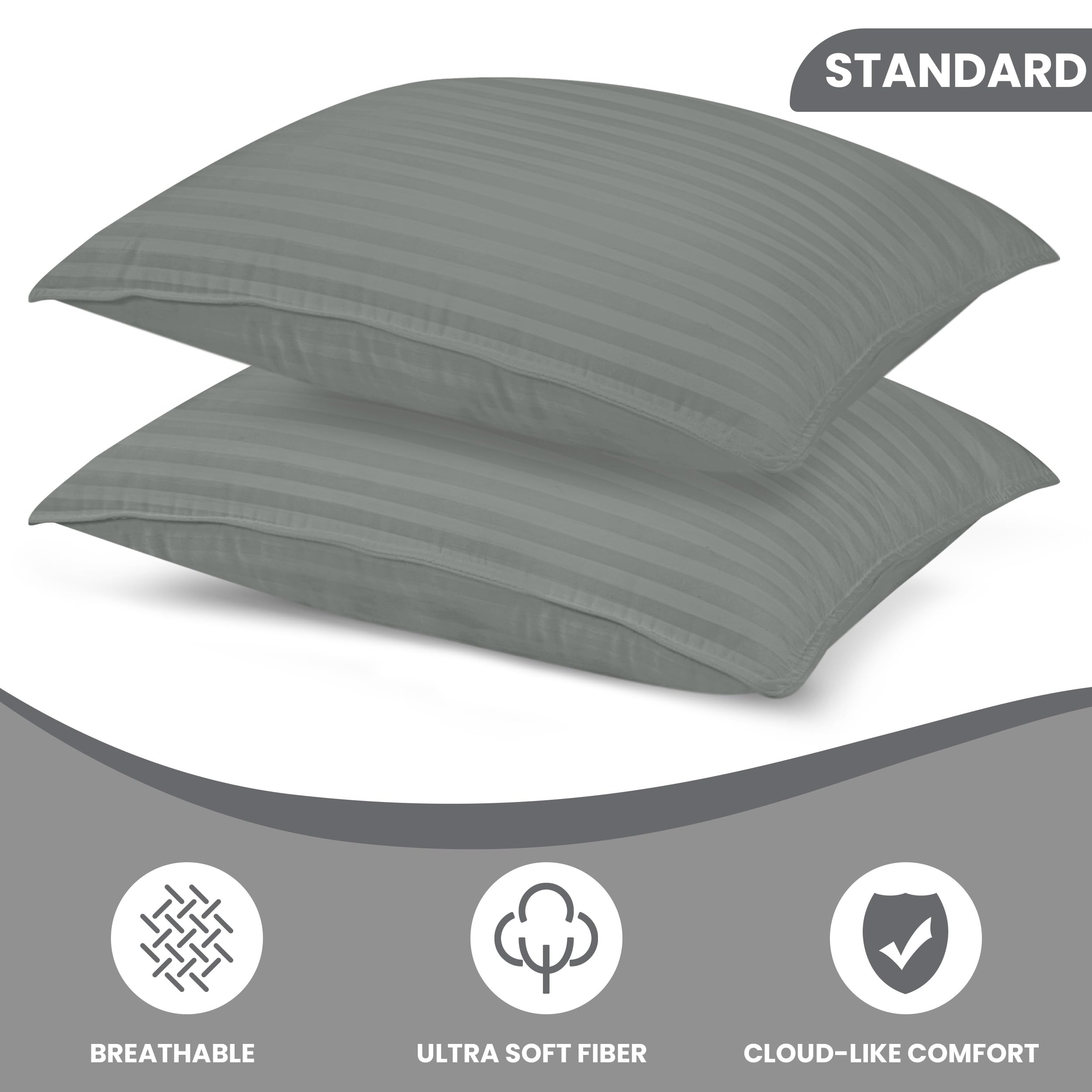 Foto 3 pulgar | Almohadas de Cama Pillows Utopia Gris 2 Piezas - Venta Internacional