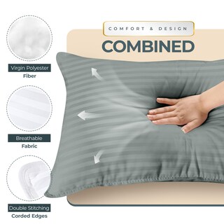 Foto 4 | Almohadas de Cama Pillows Utopia Gris 2 Piezas - Venta Internacional