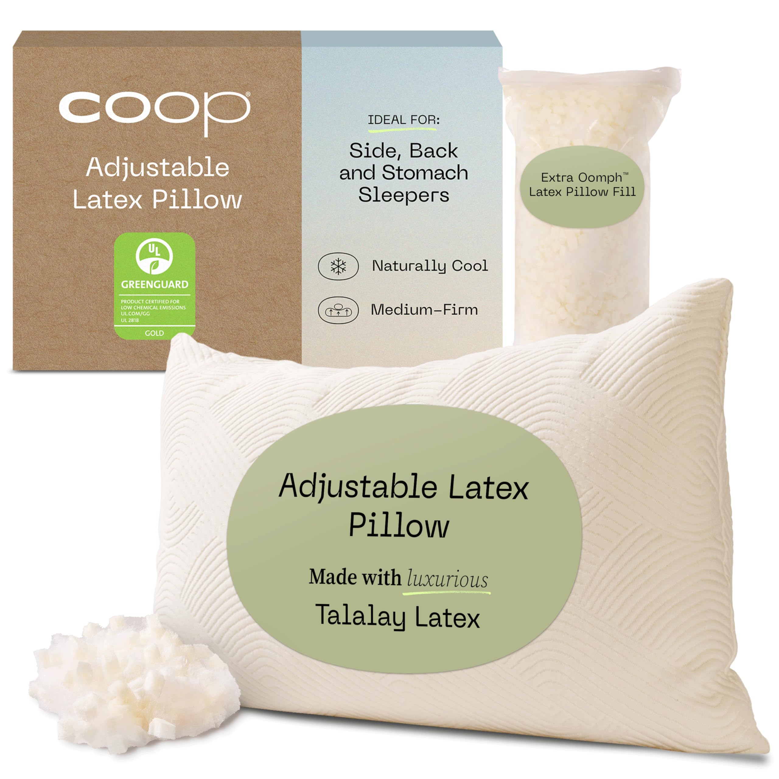 Foto 1 | Pillow Coop Home Goods Ajustable De Látex Tamaño Queen - Venta Internacional.
