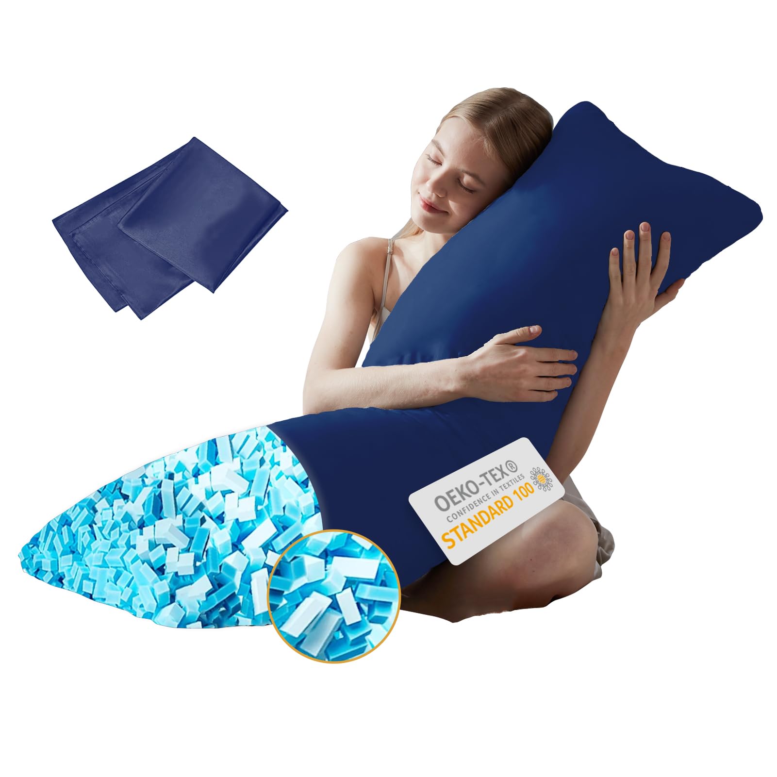 Foto 2 pulgar | Almohada Corporal Downcool Azul-Venta Internacional