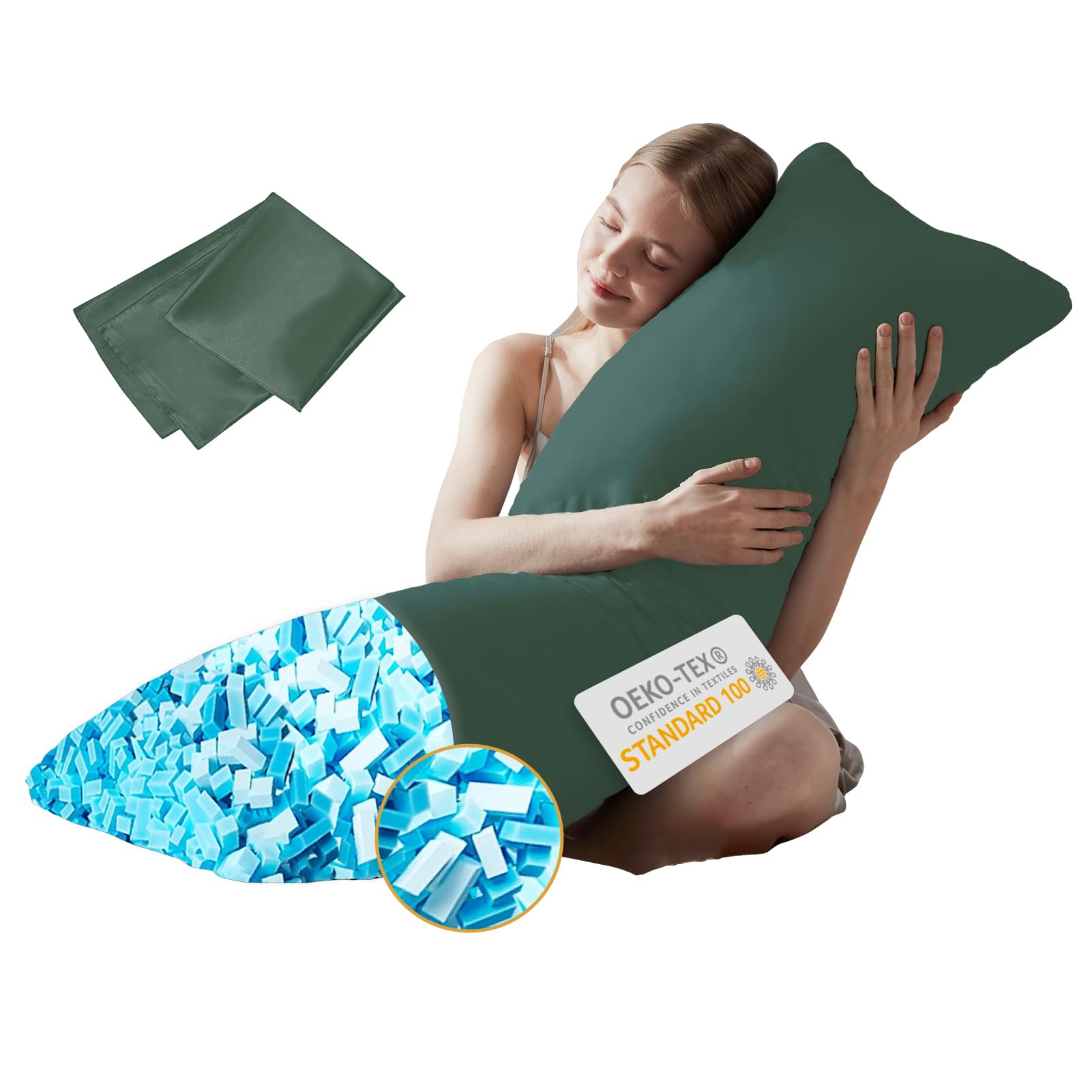 Foto 1 | Almohada Corporal Downcool Verde-Venta Internacional