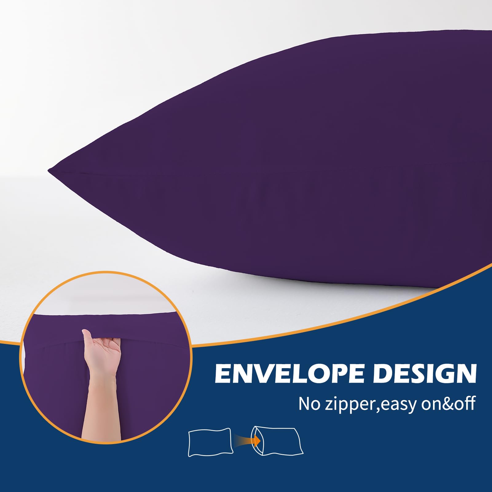 Foto 5 pulgar | Almohada Corporal de Espuma Viscoelástica Downcool 20 x 54 Pulgadas Morado - Venta Internacional