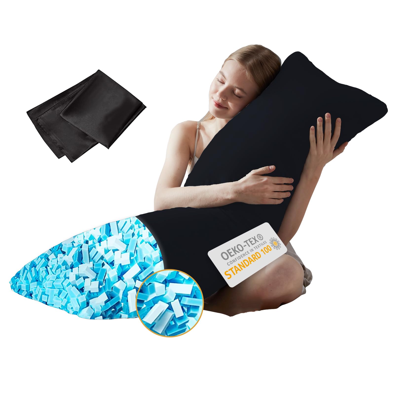 Foto 2 pulgar | Almohada Corporal Downcool Negra-Venta Internacional