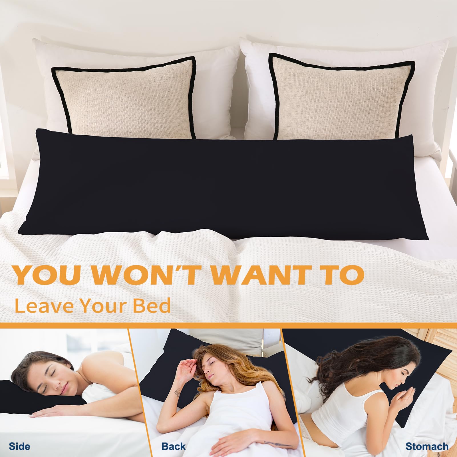Foto 4 pulgar | Almohada Corporal Downcool Negra-Venta Internacional