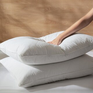 Foto 2 | Almohadas De Cama Con Tres Gansos, Plumas De Ganso Blancas, Poliéster, X2 - Venta Internacional.