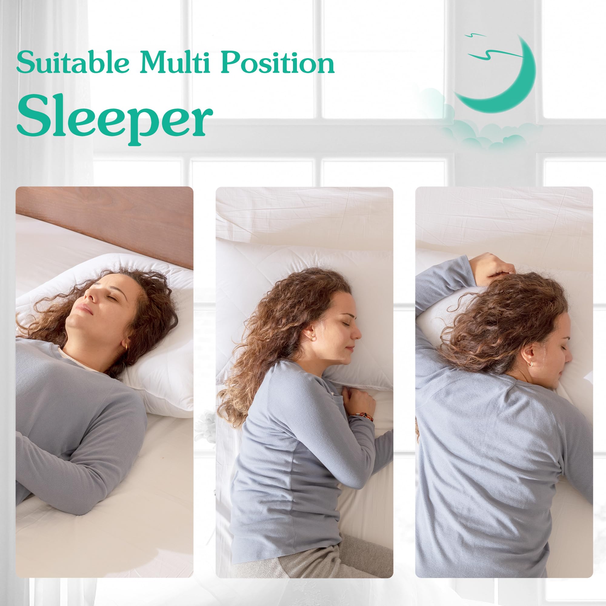Foto 6 pulgar | Almohadas De Cama Con Tres Gansos, Plumas De Ganso Blancas, Poliéster, X2 - Venta Internacional.