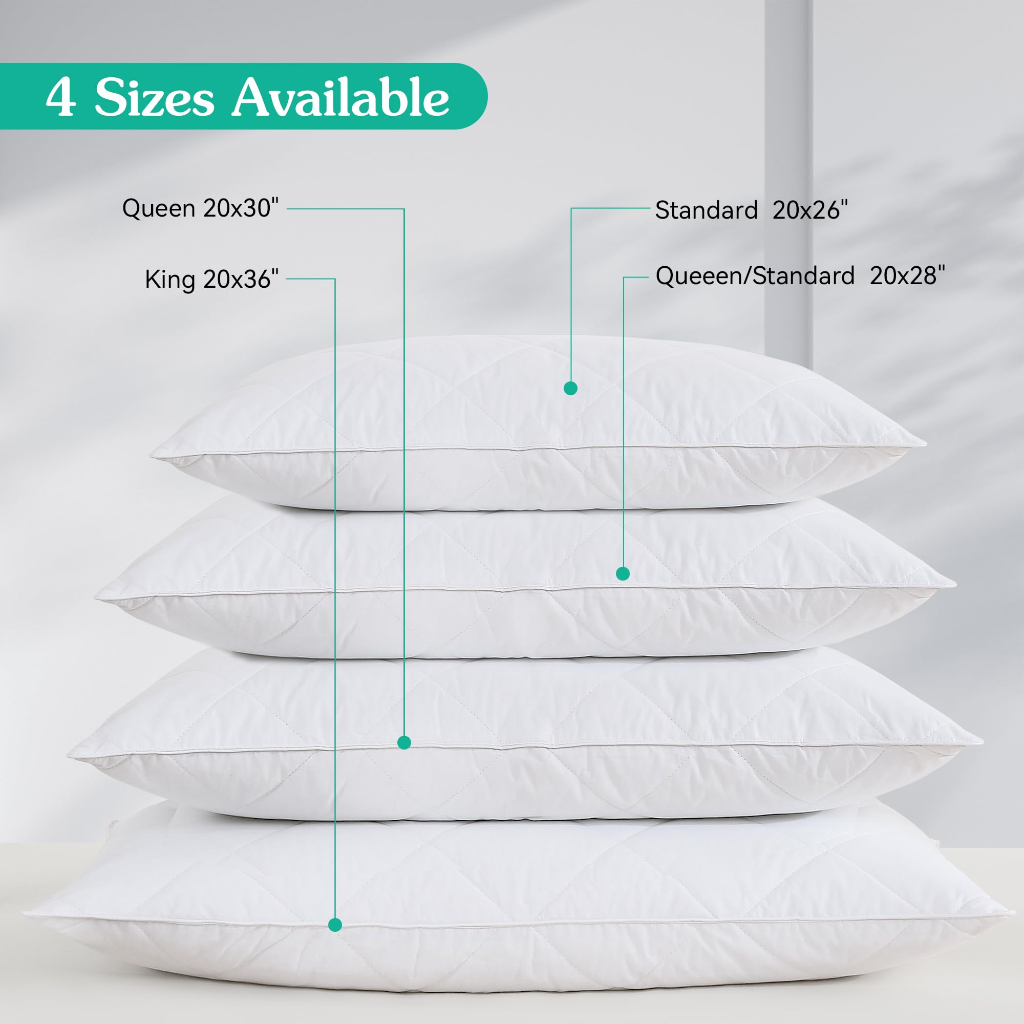 Foto 8 pulgar | Almohadas De Cama Con Tres Gansos, Plumas De Ganso Blancas, Poliéster, X2 - Venta Internacional.