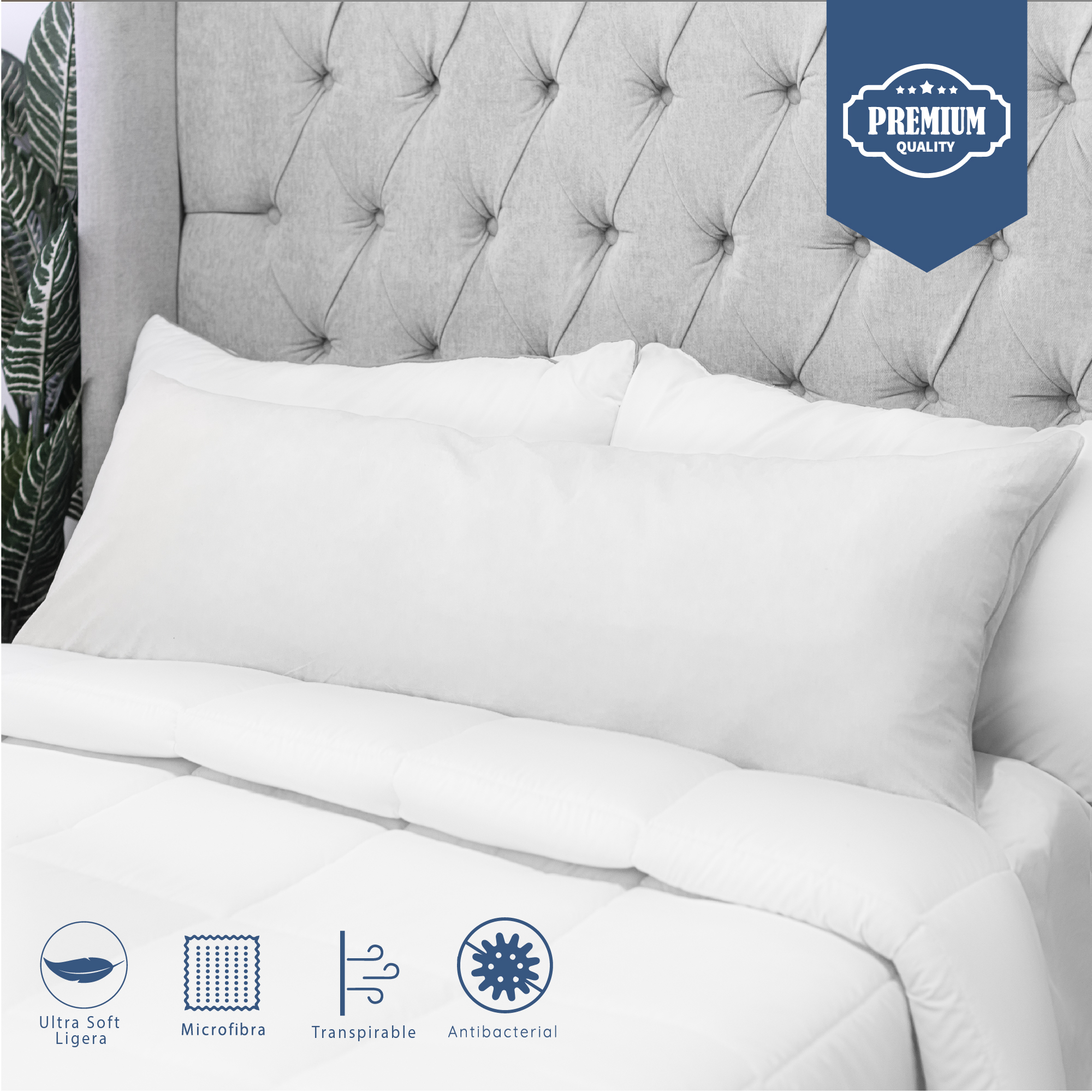 Foto 6 pulgar | Almohada Corporal Tesso Home Transpirable Color Blanco