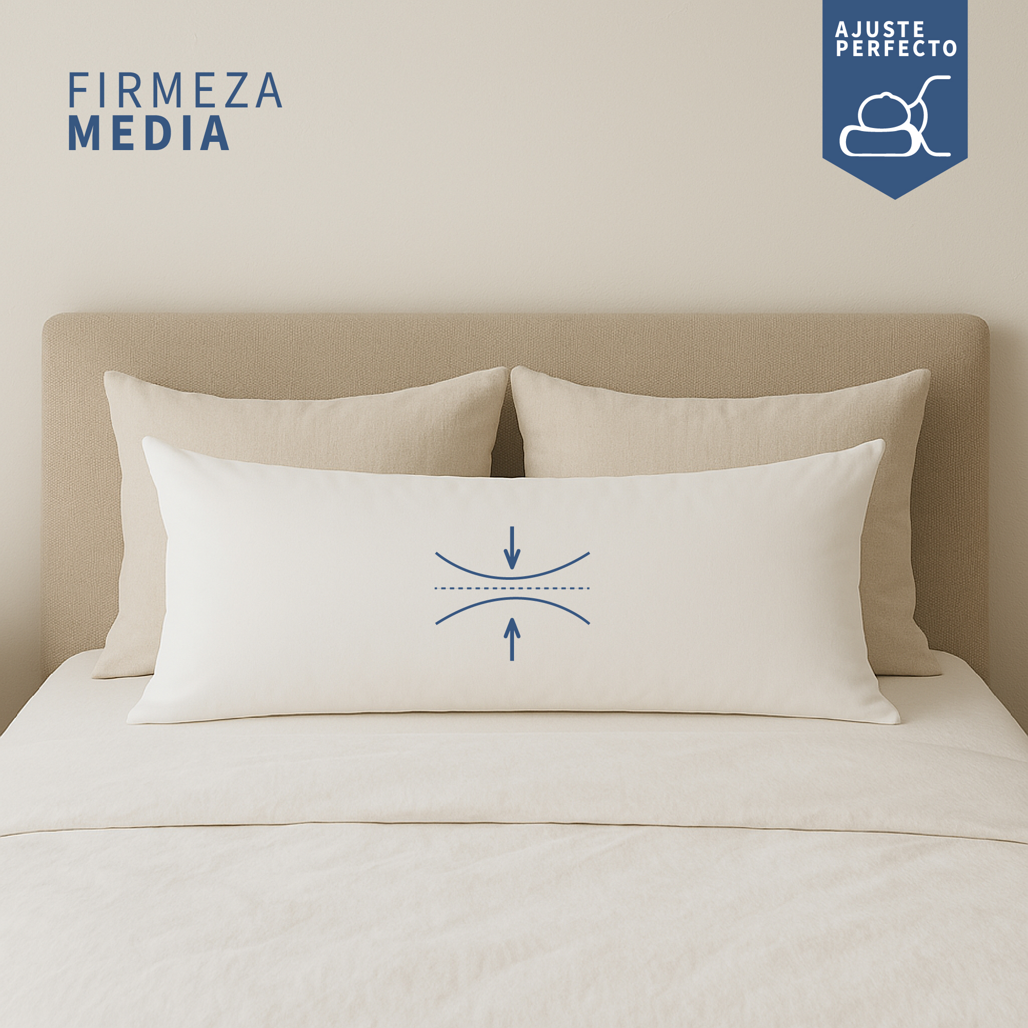 Foto 8 pulgar | Almohada Corporal Tesso Home Transpirable Color Blanco