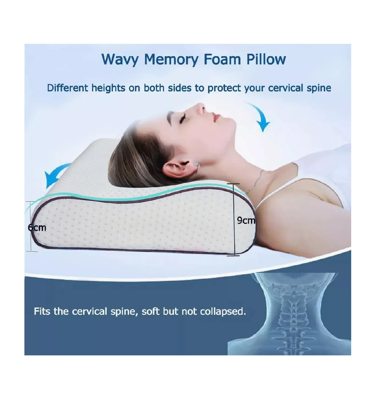 Foto 4 pulgar | Almohadas BELUG Foam Cómodo Memory Ergonómica Proteger Cuello 2 Piezas