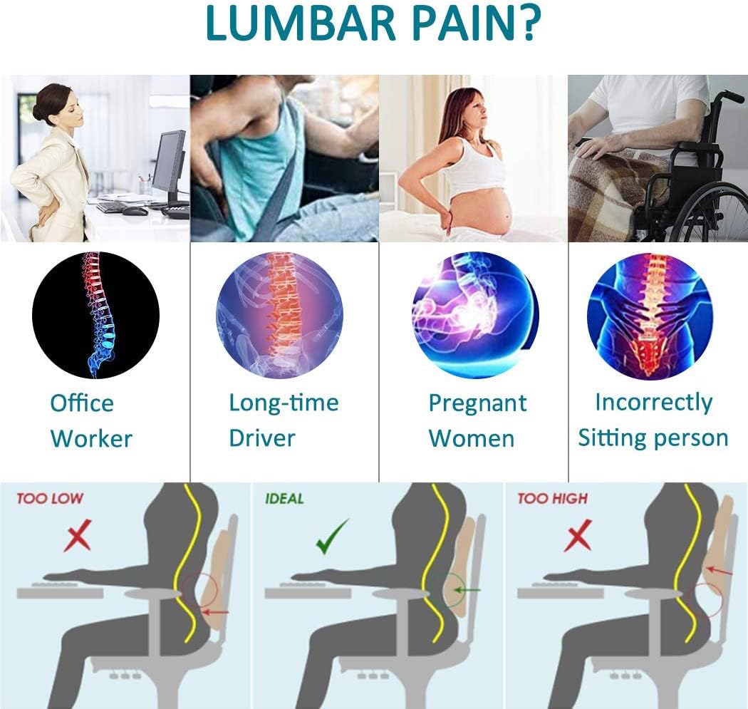 Foto 3 pulgar | Almohada de Soporte Lumbar Qutool para Silla de Oficina y Coche - Venta Internacional