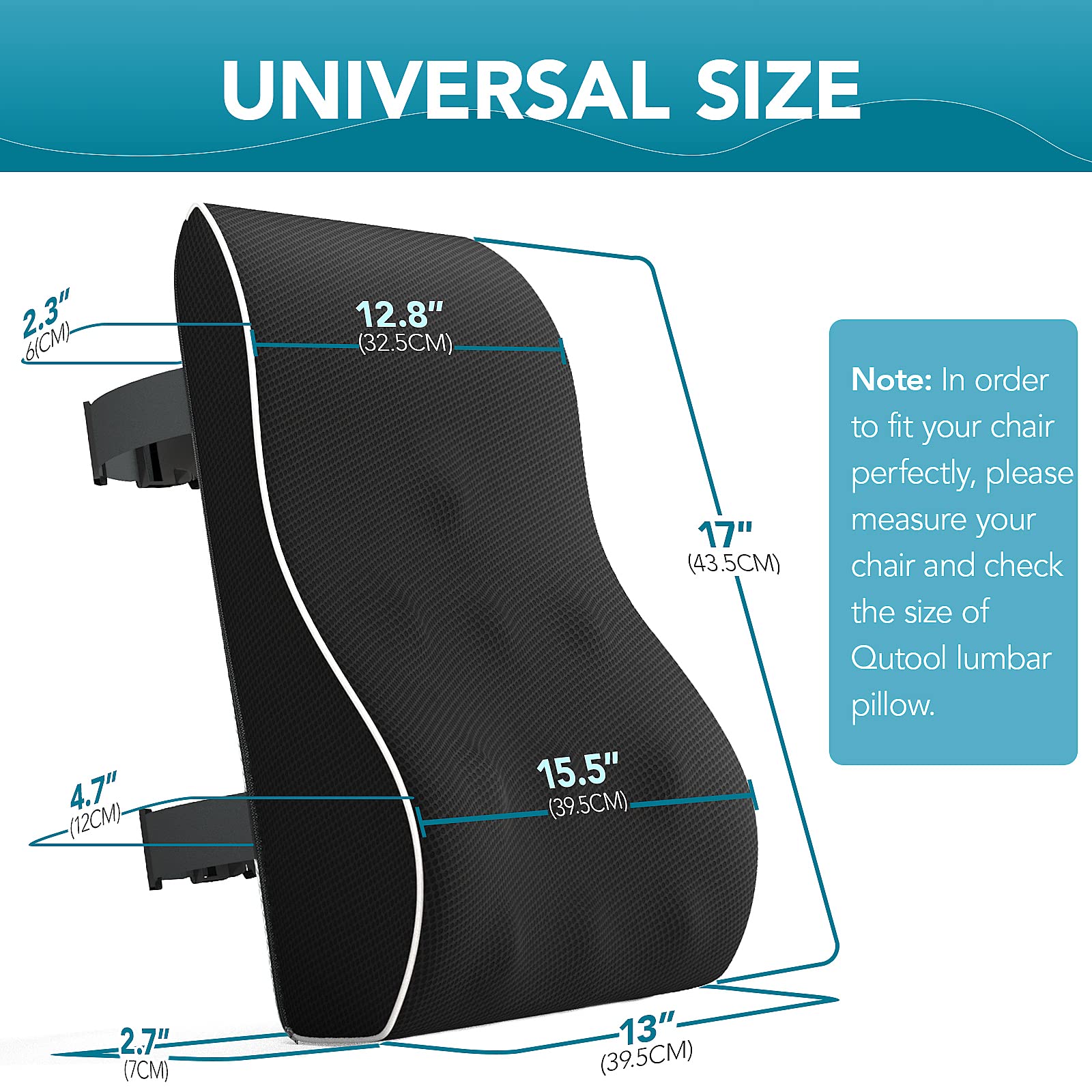 Foto 6 pulgar | Almohada de Soporte Lumbar Qutool para Silla de Oficina y Coche - Venta Internacional