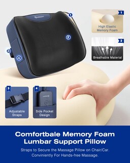 Foto 7 | Almohada de Soporte Lumbar Kingjoy Climatizada con Espuma Viscoelástica Vibratoria - Venta Internacional